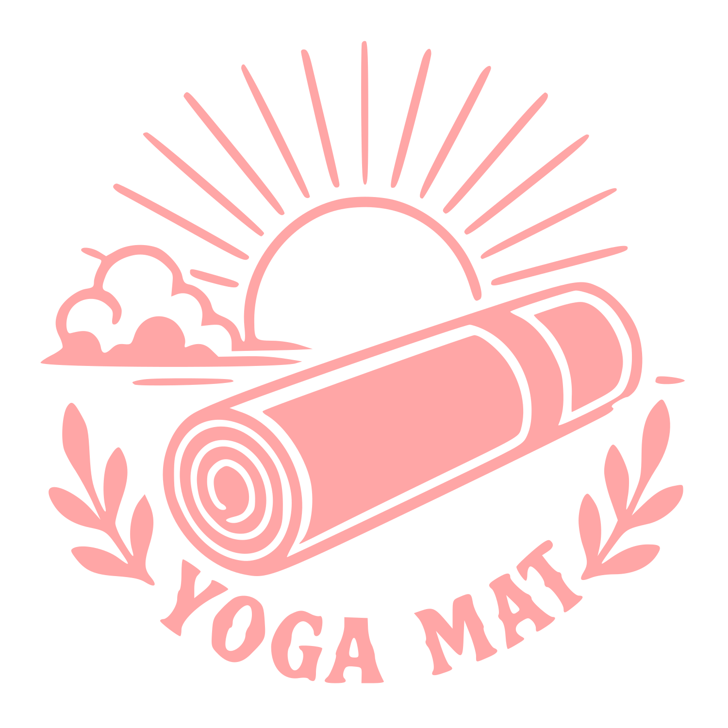 Yoga Mat Sun Logo #ffa6a6