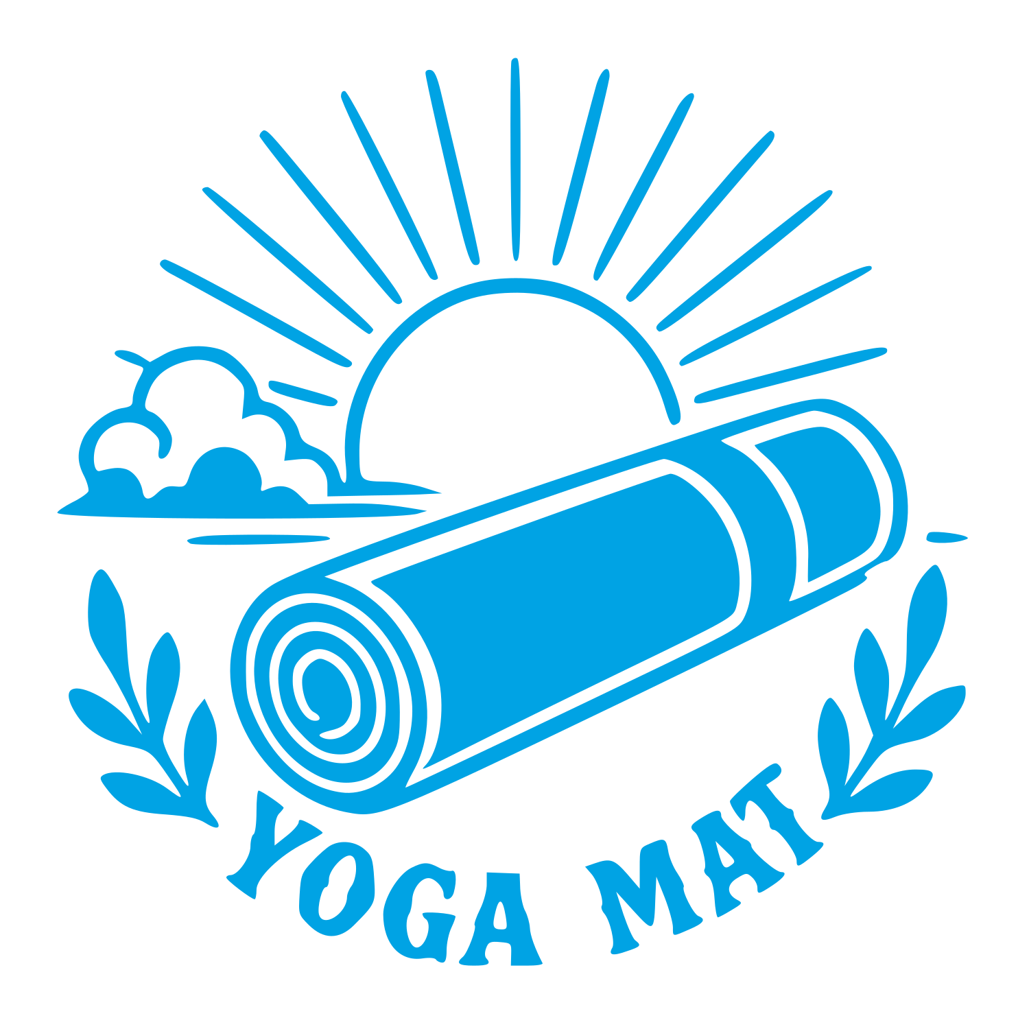 Yoga Mat Sun Logo #00a3e4