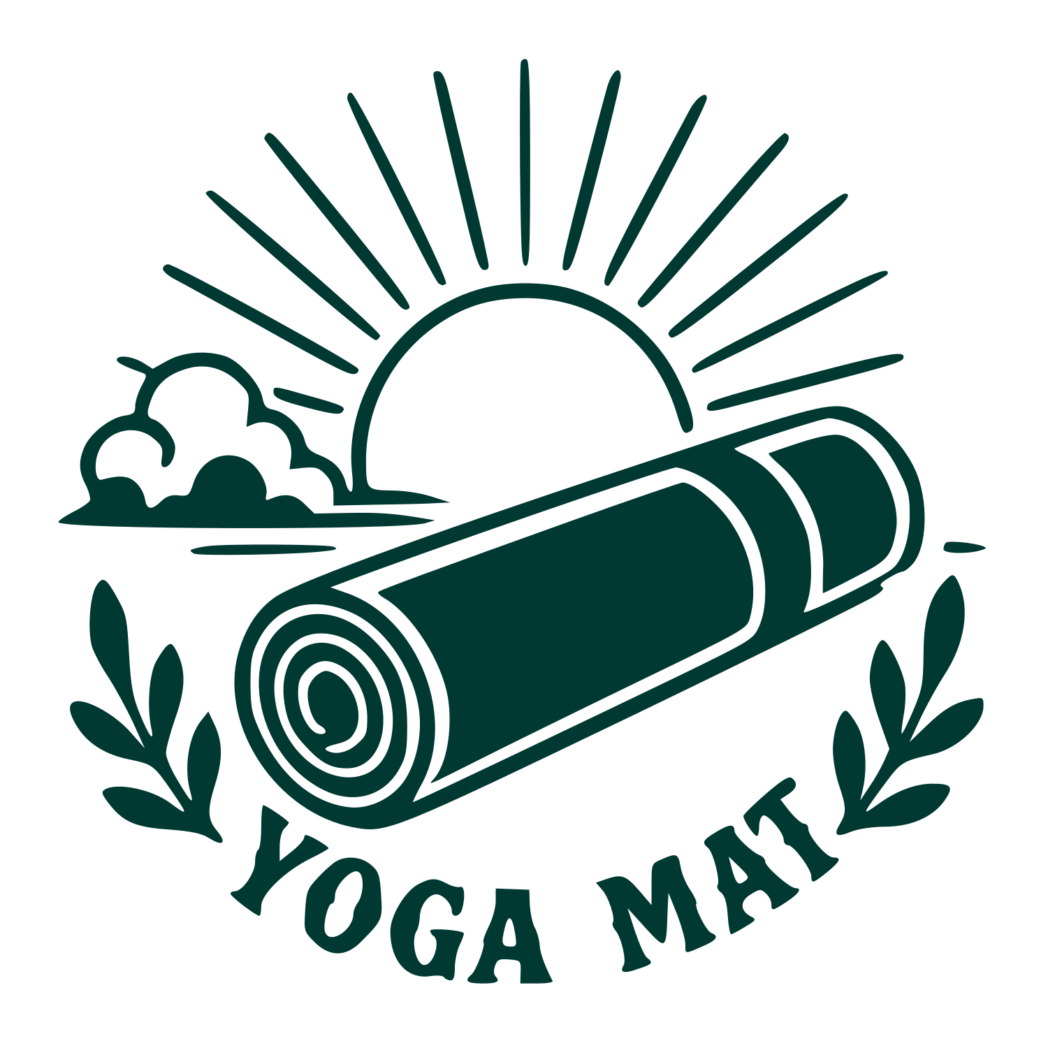 Yoga Mat Sun Logo #003932