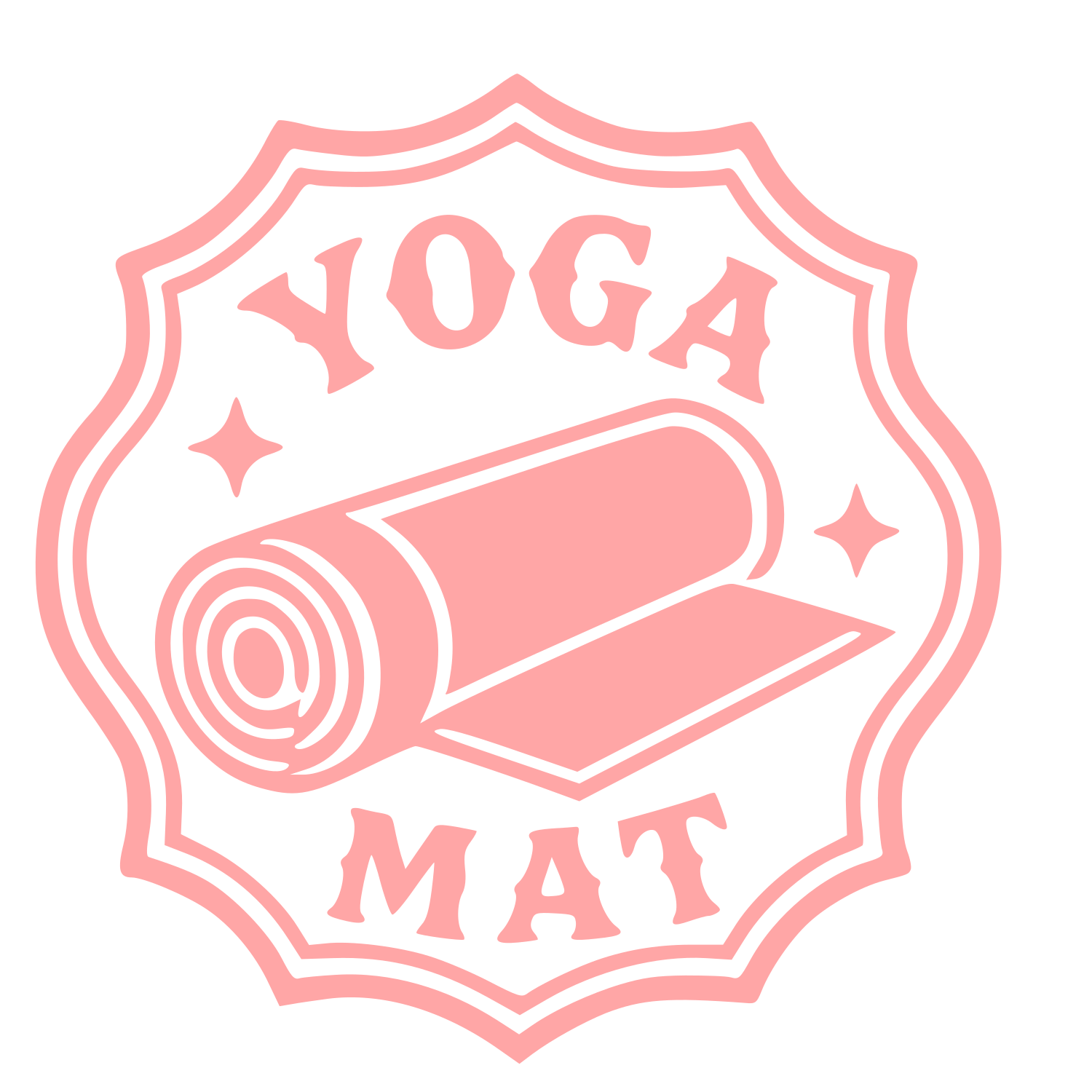 Yoga Mat Badge Logo #ffa6a6