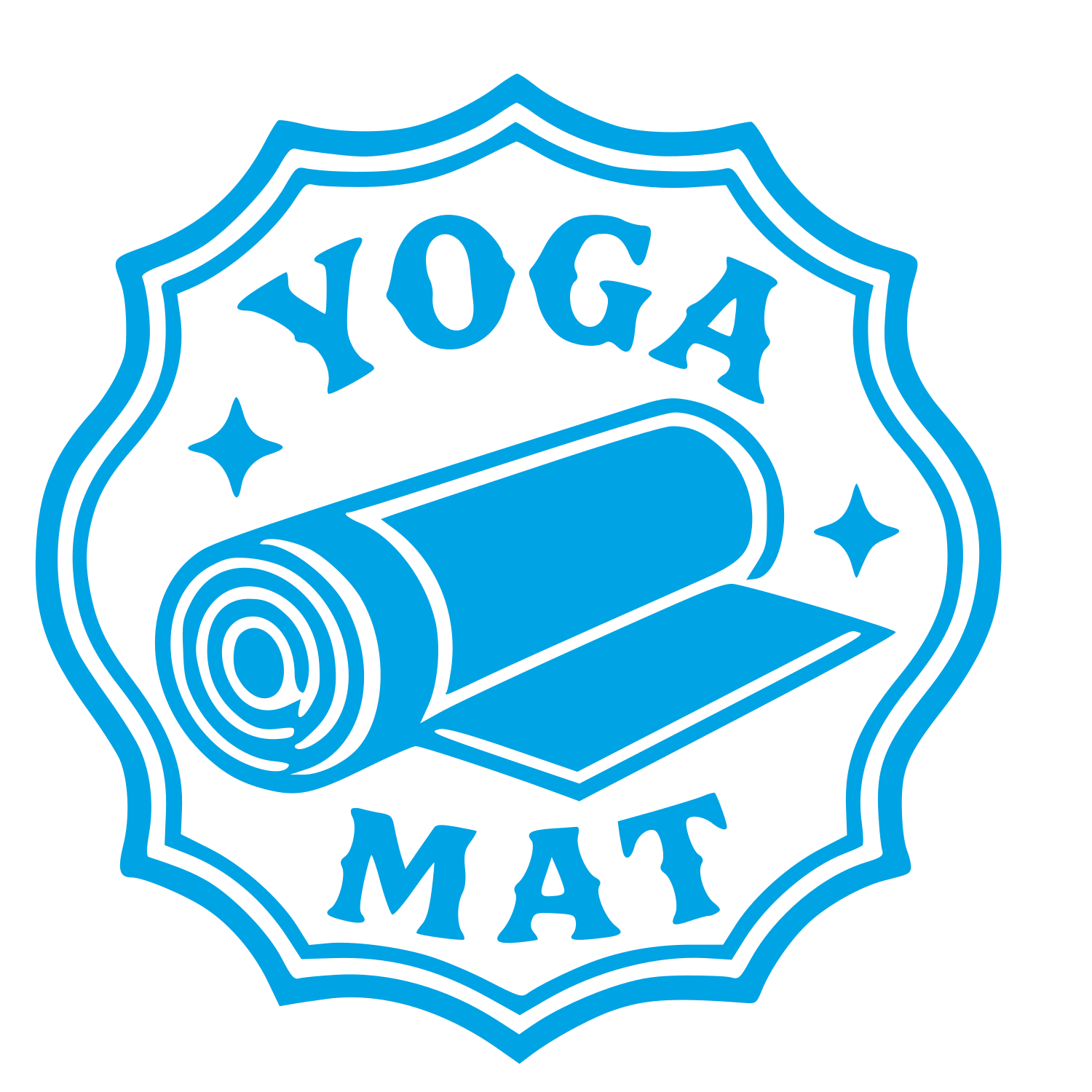 Yoga Mat Badge Logo #00a3e4