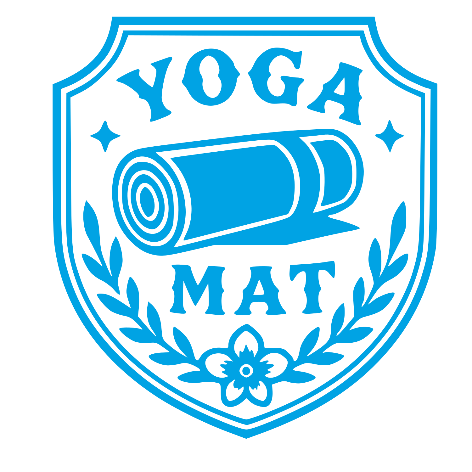 Yoga Mat Badge Logo #00a3e4