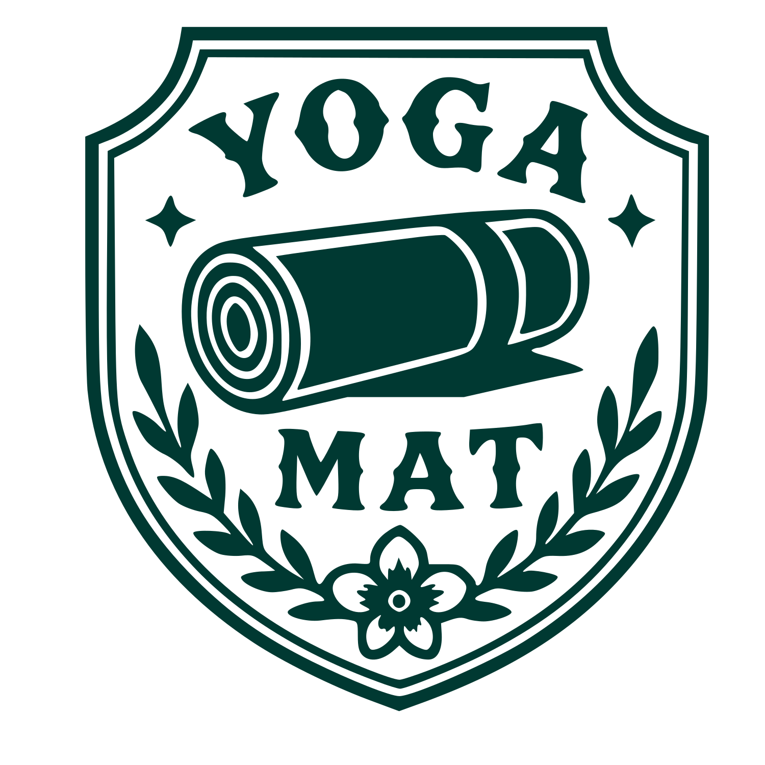 Yoga Mat Badge Logo #003932