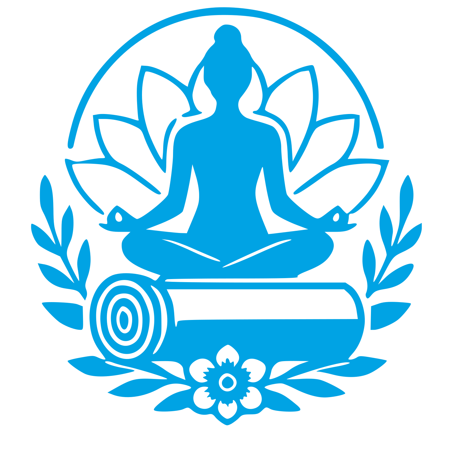 Yoga Meditation Mat Logo #00a3e4