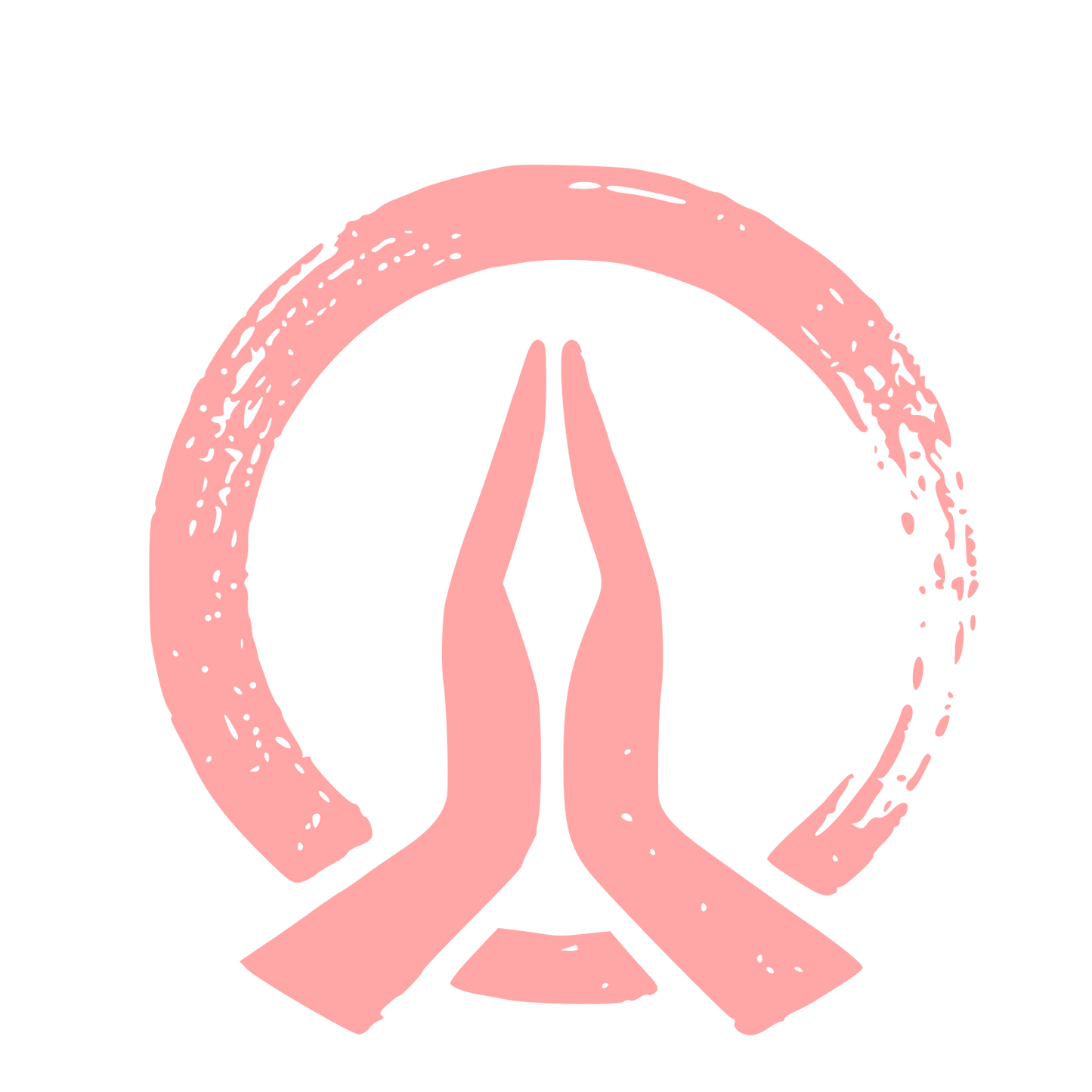 Meditation Hands Circle Logo #ffa6a6