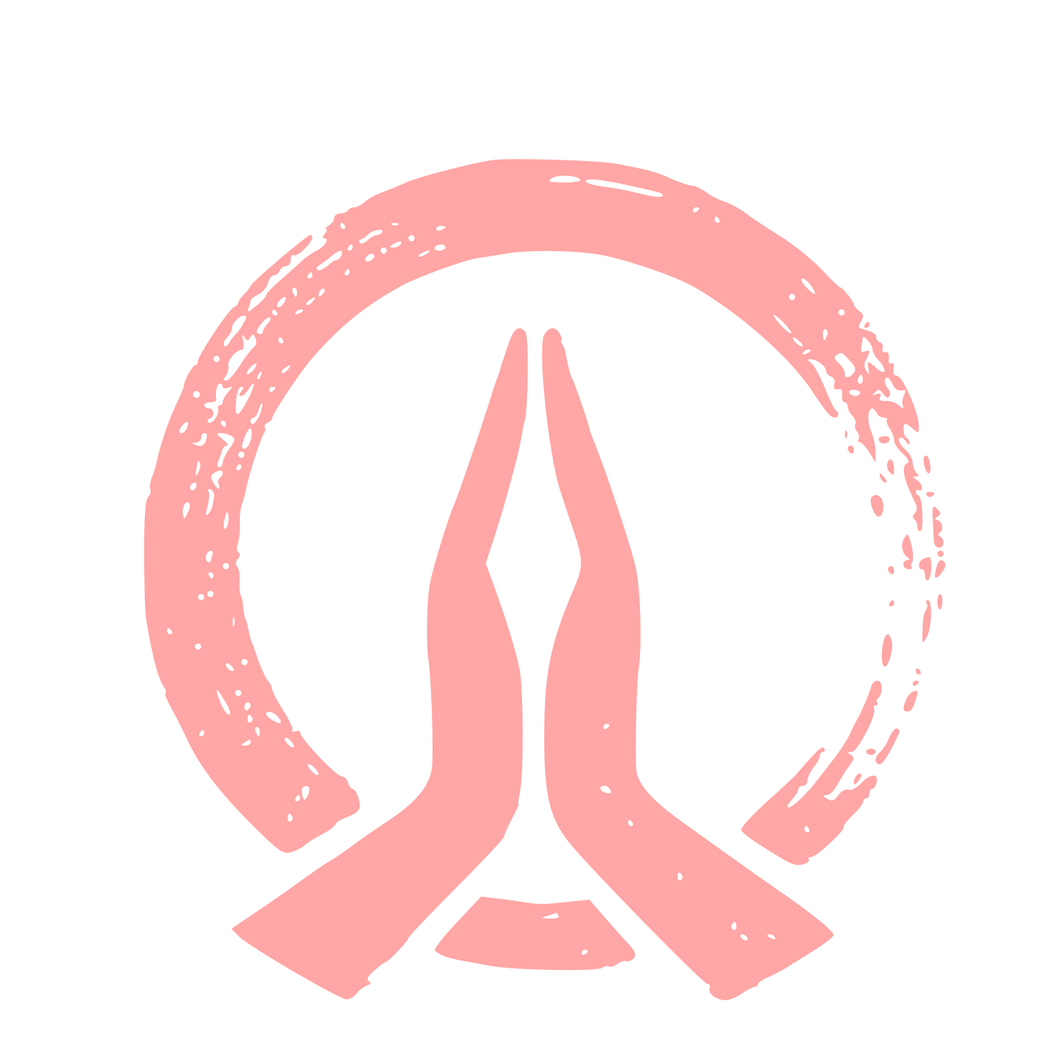 Meditation Hands Circle Logo #ffa6a6