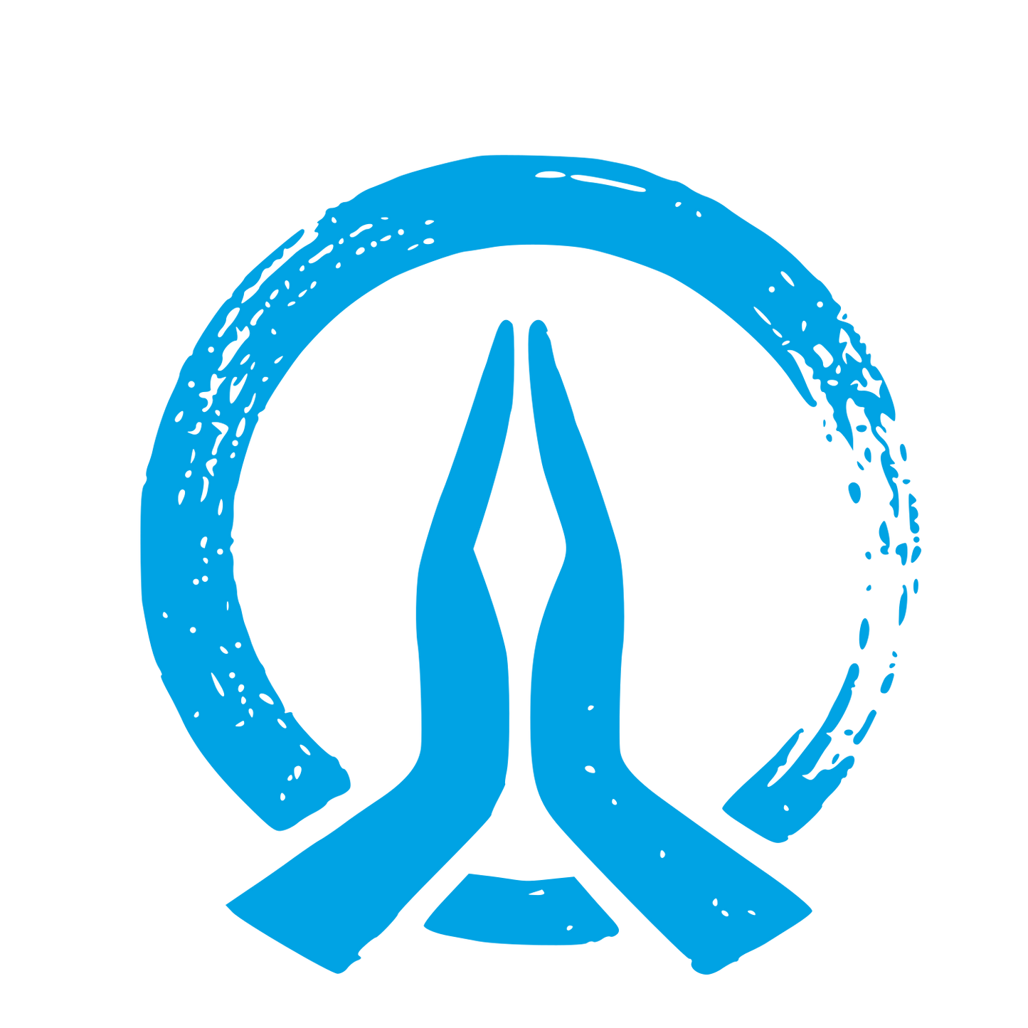 Meditation Hands Circle Logo #00a3e4