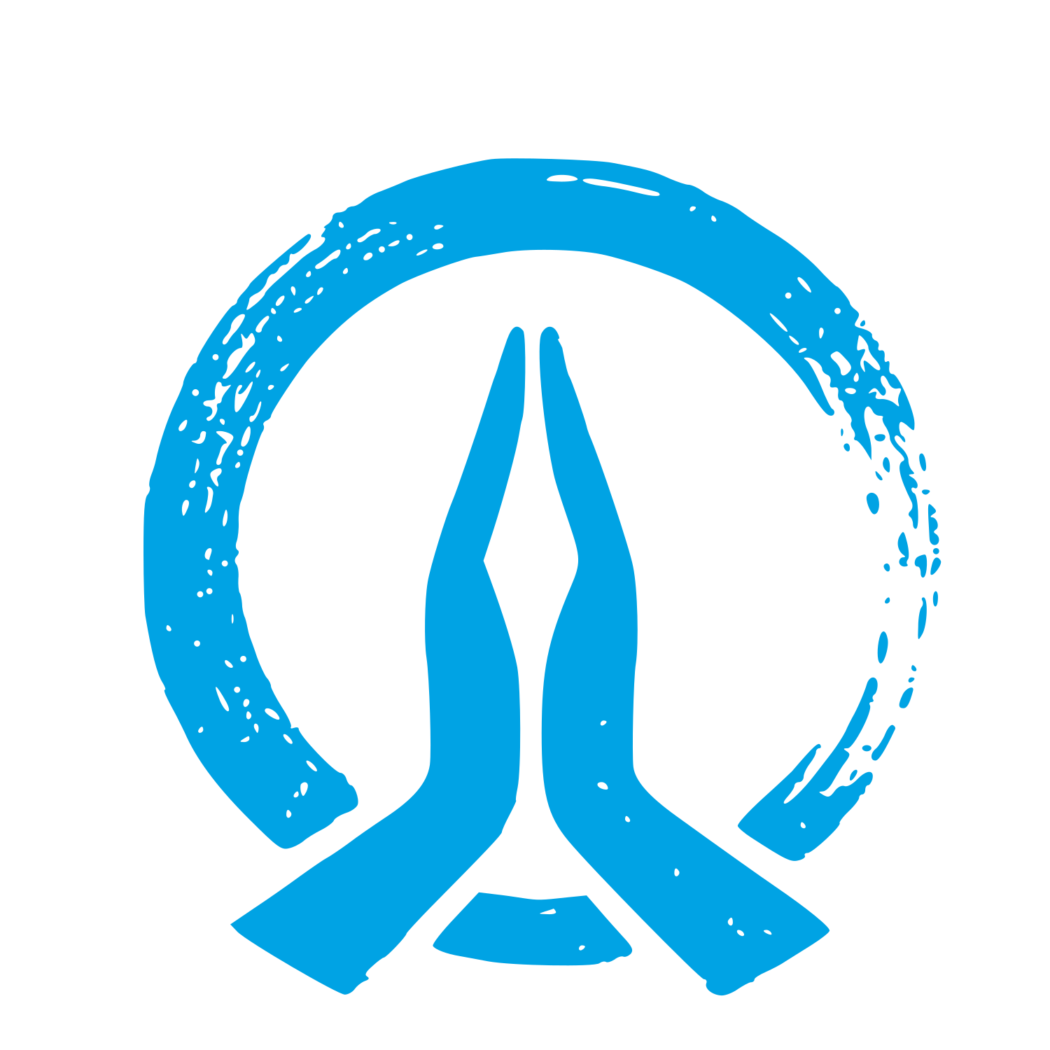 Meditation Hands Circle Logo #00a3e4