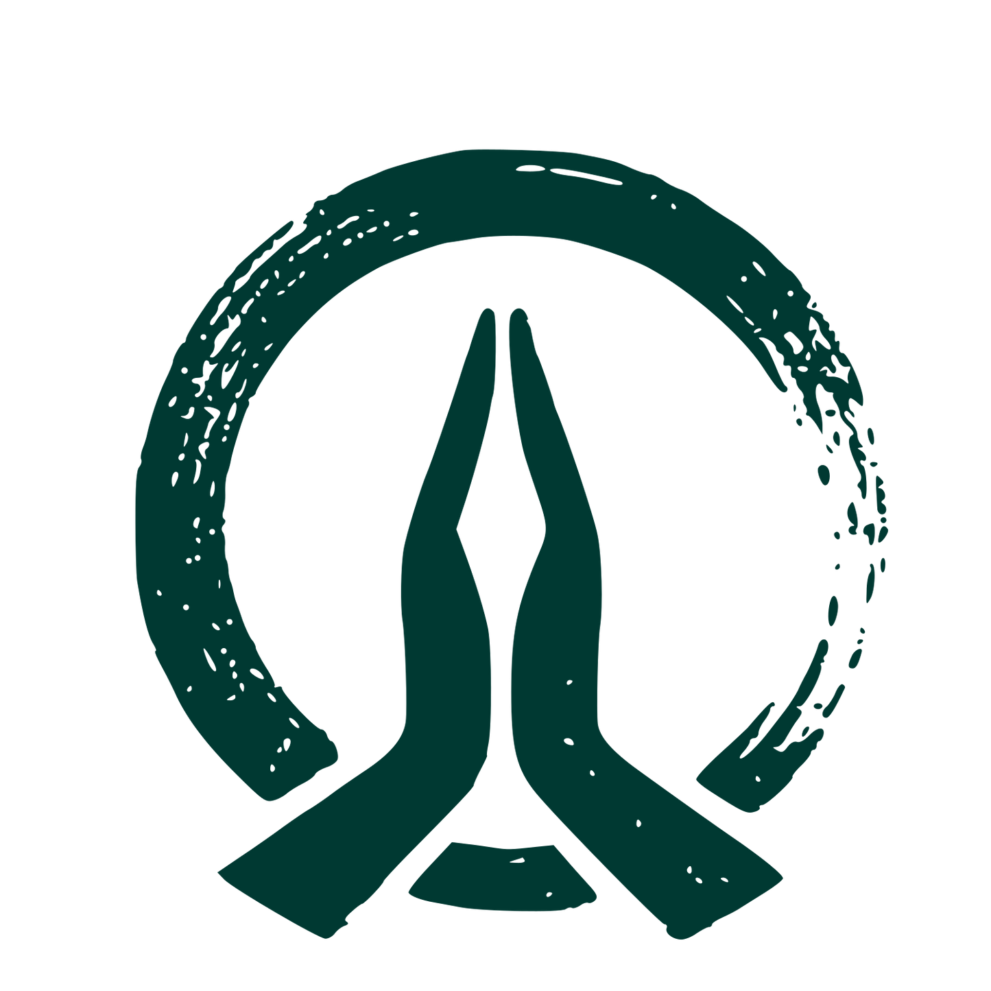 Meditation Hands Circle Logo #003932