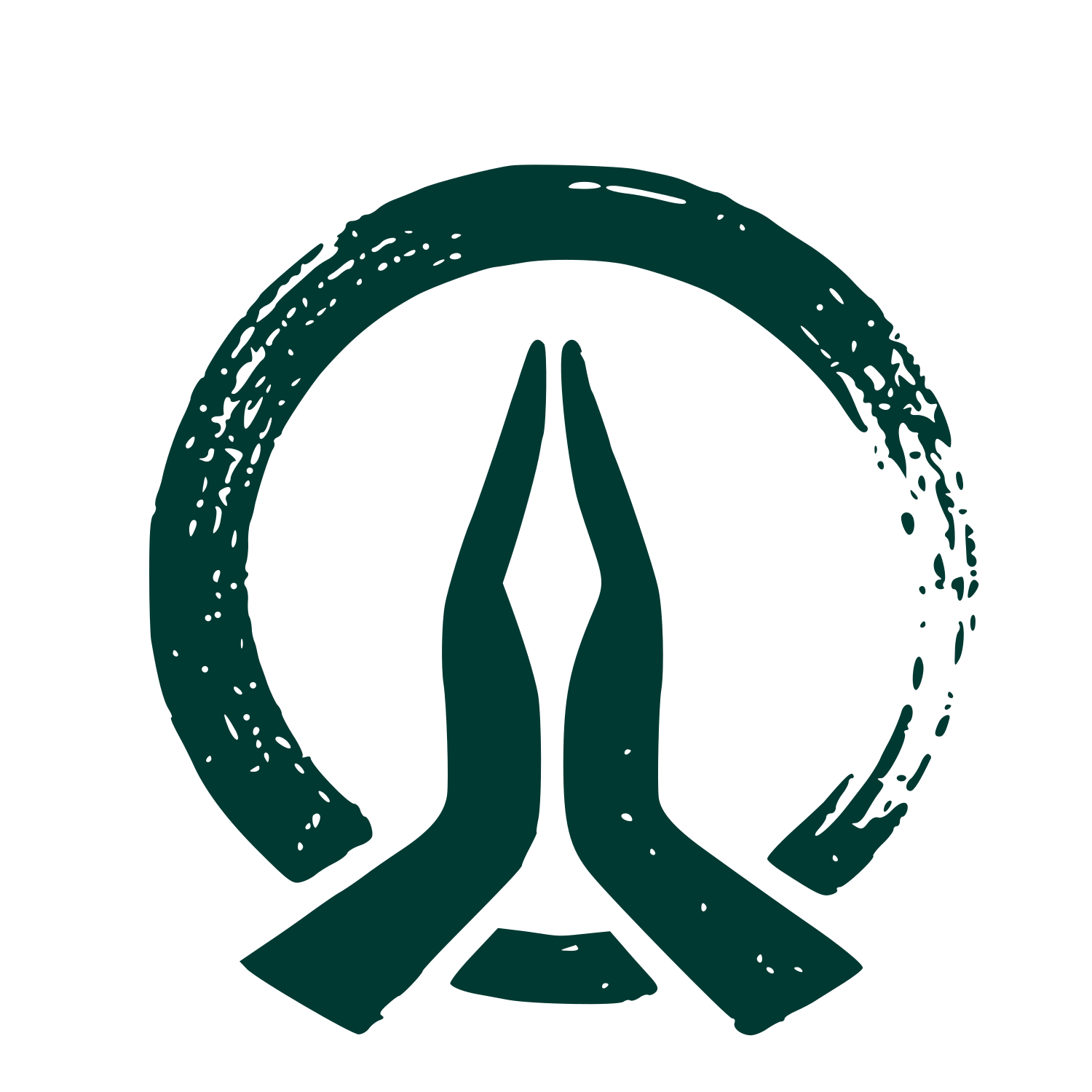 Meditation Hands Circle Logo #003932
