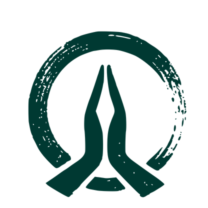 Meditation Hands Circle Logo #003932