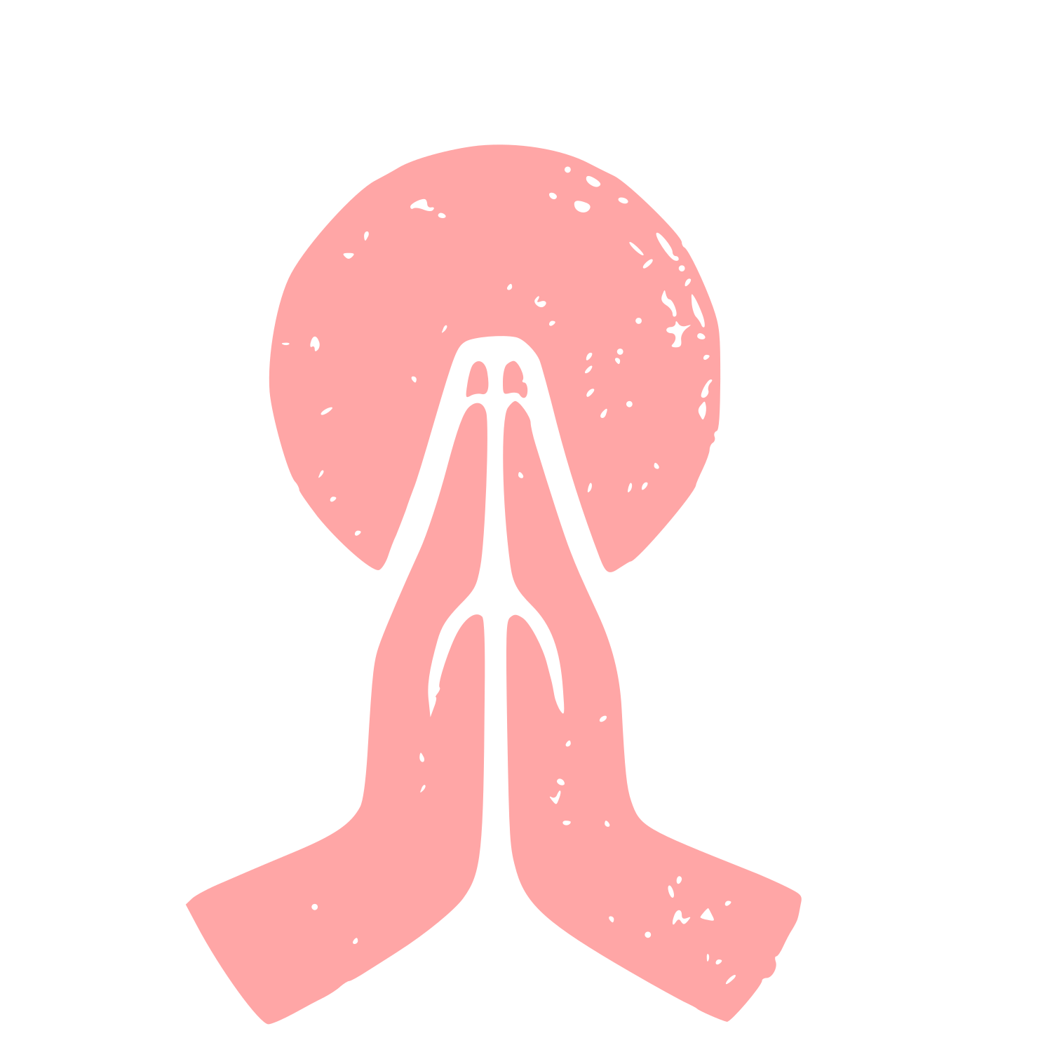 Praying Hands Sun Logo #ffa6a6