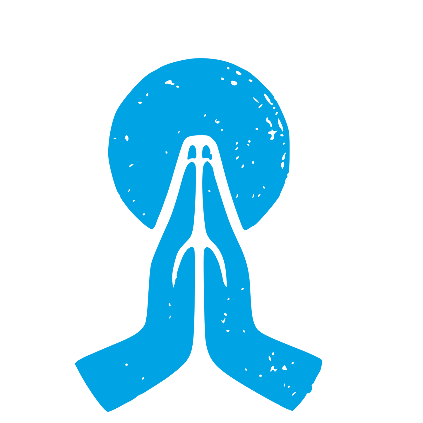 Praying Hands Sun Logo #00a3e4