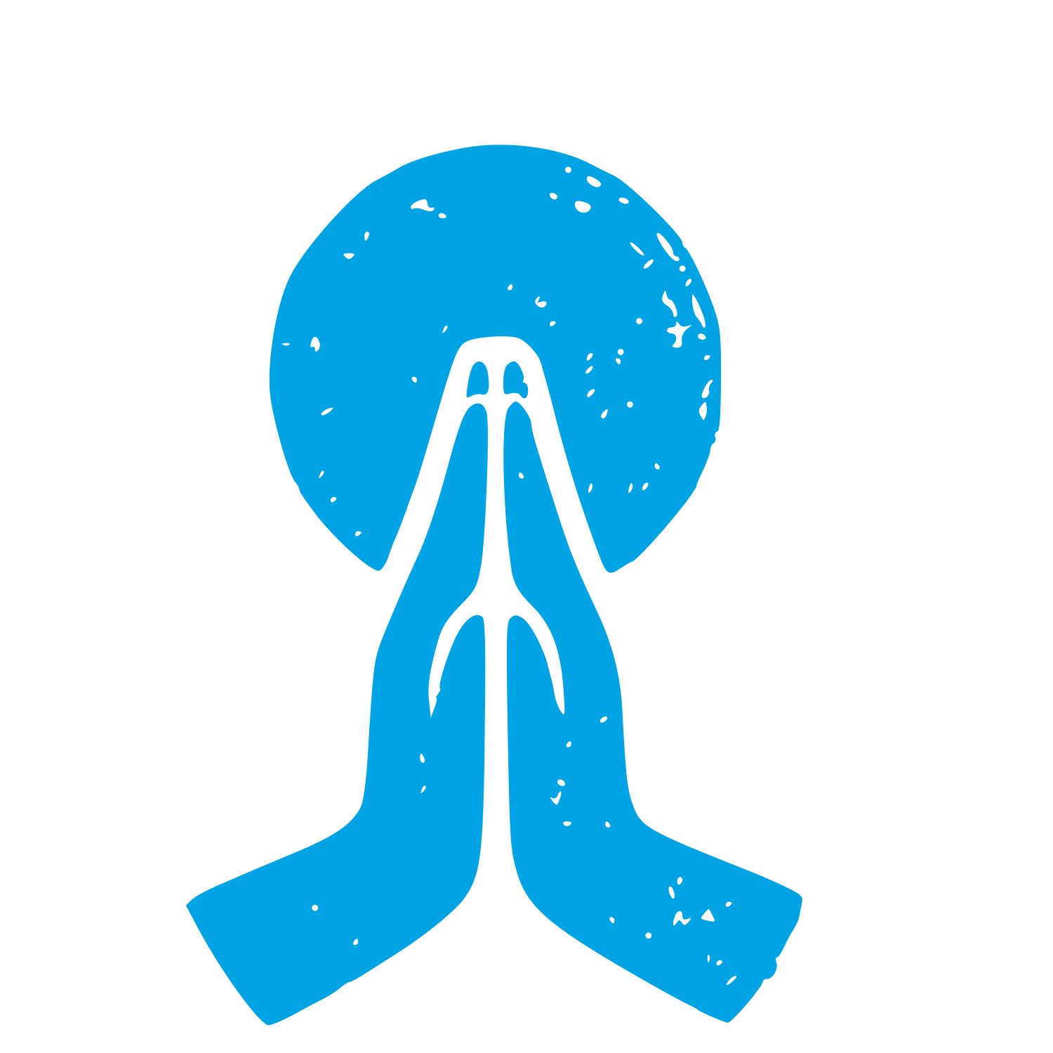 Praying Hands Sun Logo #00a3e4