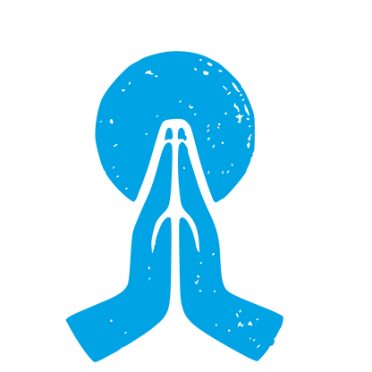 Praying Hands Sun Logo #00a3e4