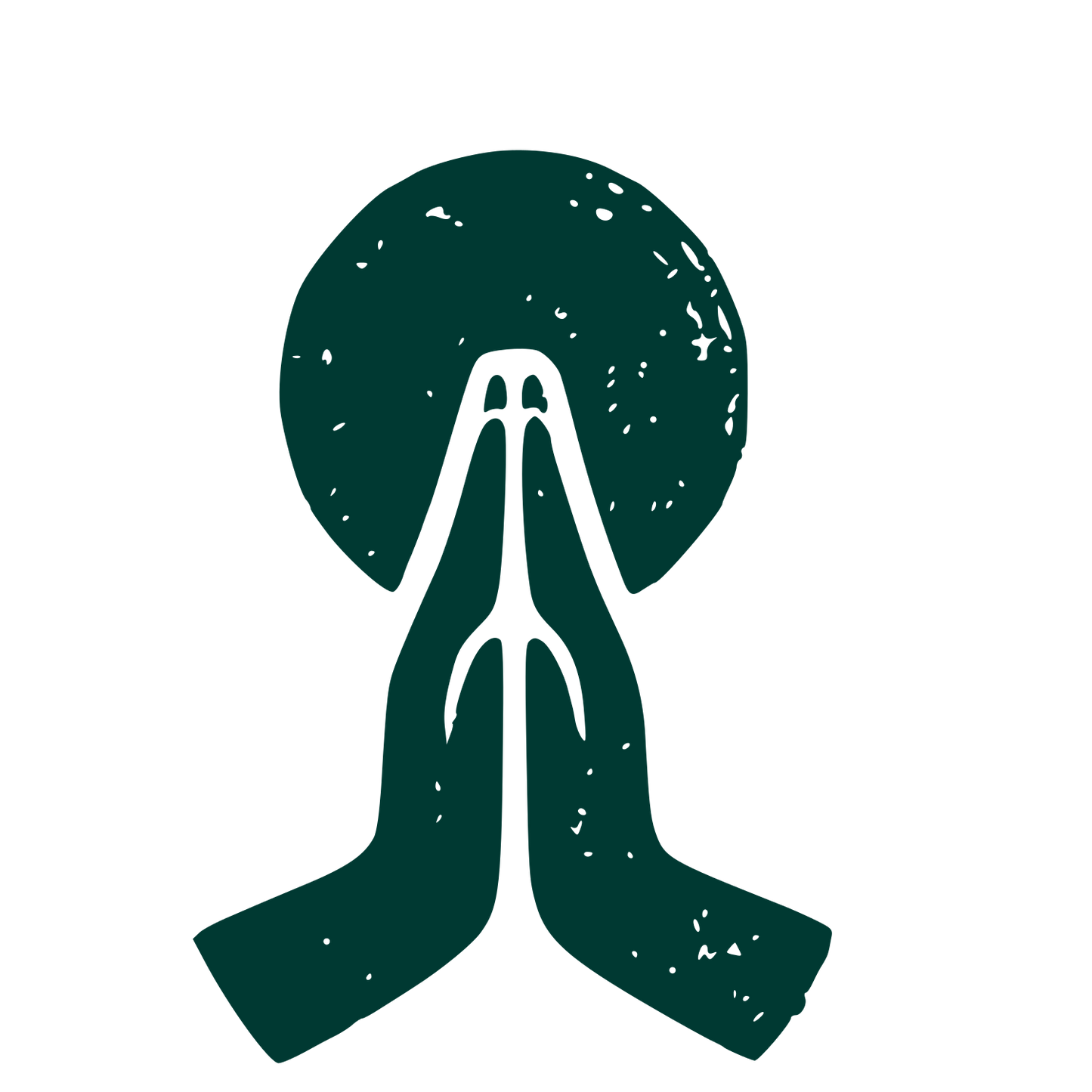 Praying Hands Sun Logo #003932