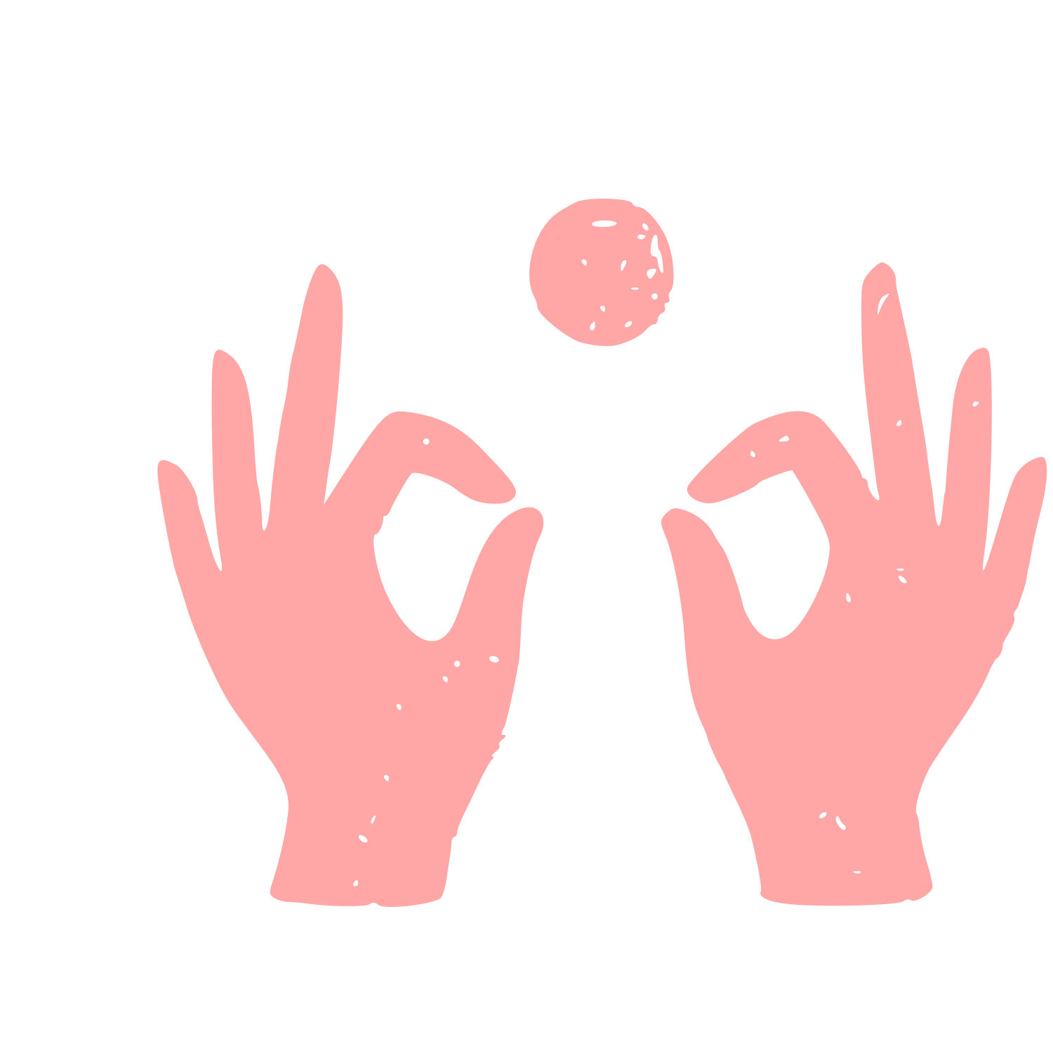 Meditation Hands Mudra Logo #ffa6a6