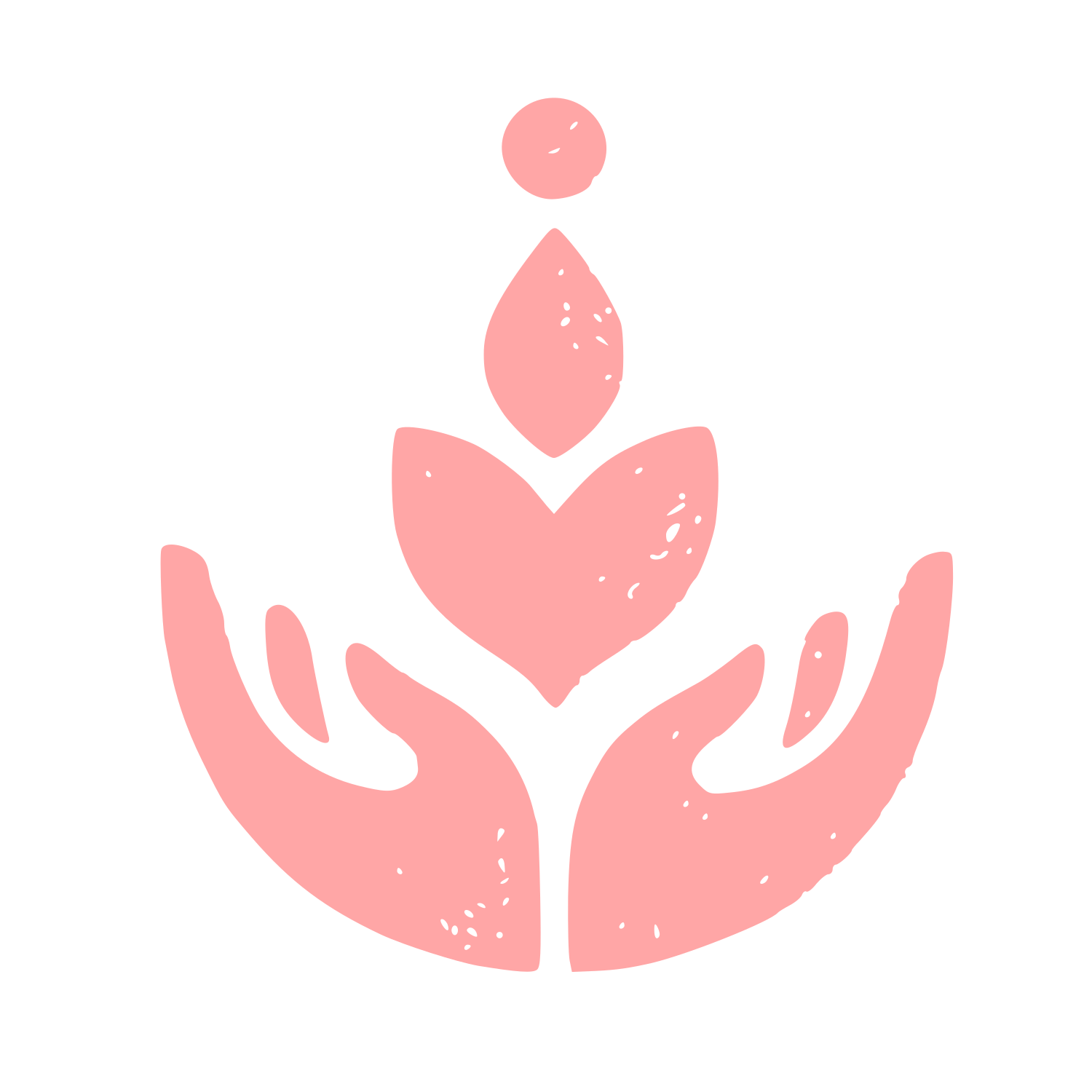 Hands Cradling Plant Logo #ffa6a6