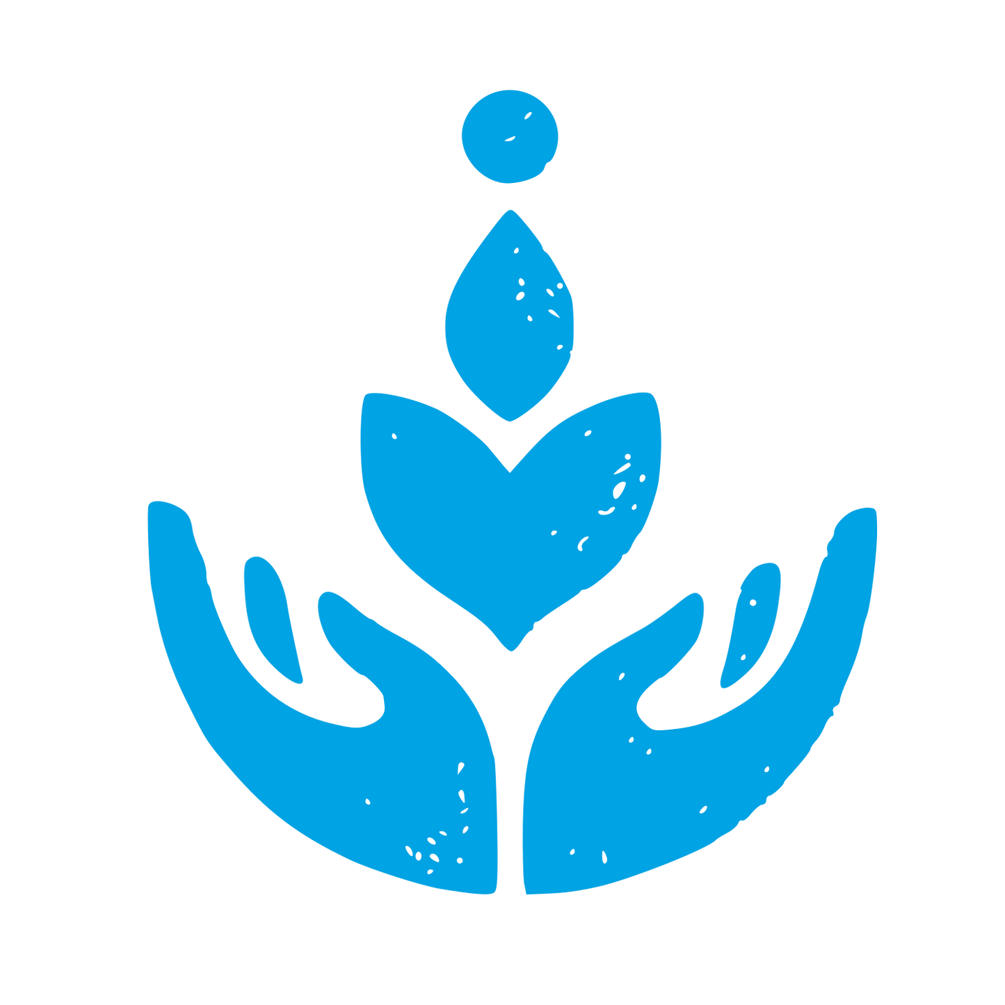 Hands Cradling Plant Logo #00a3e4