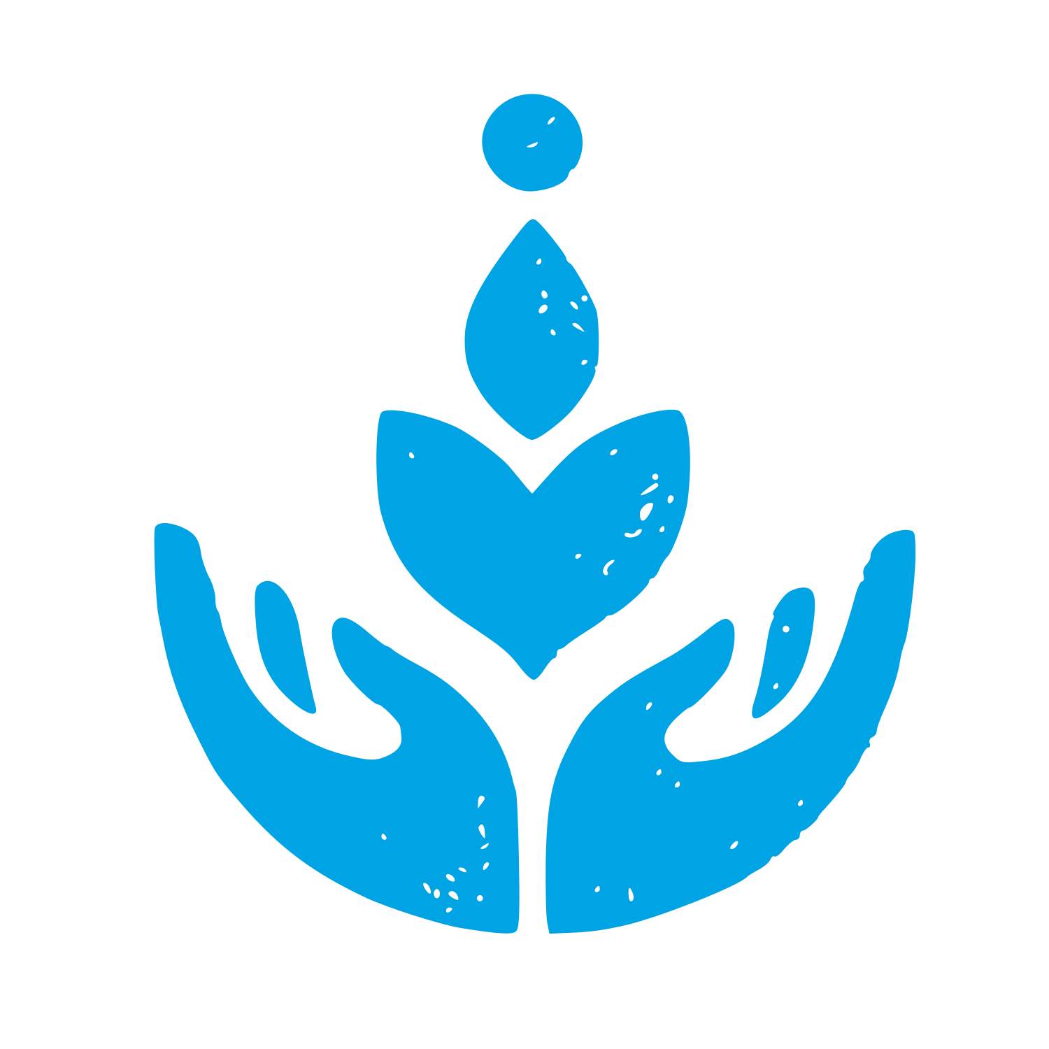 Hands Cradling Plant Logo #00a3e4
