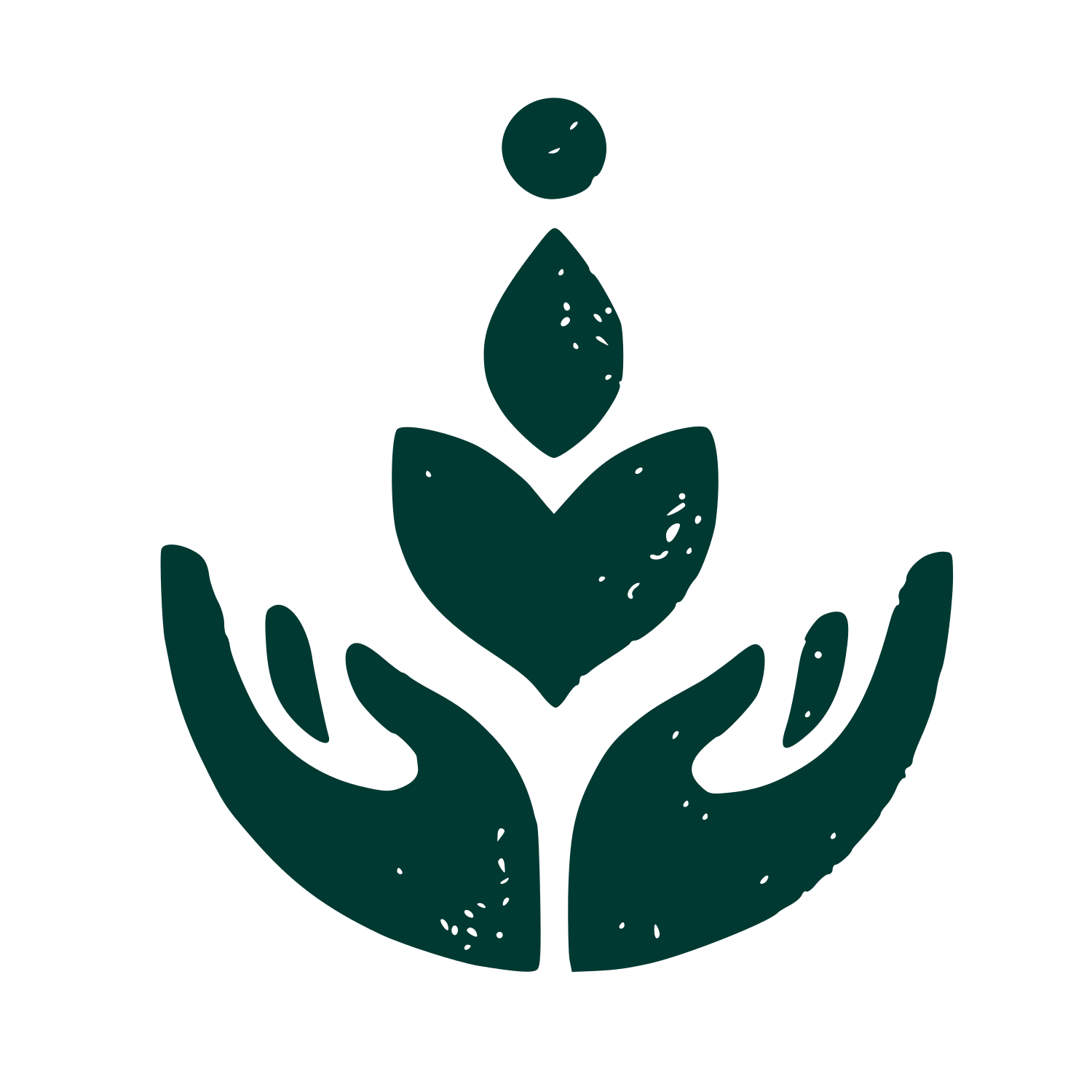 Hands Cradling Plant Logo #003932