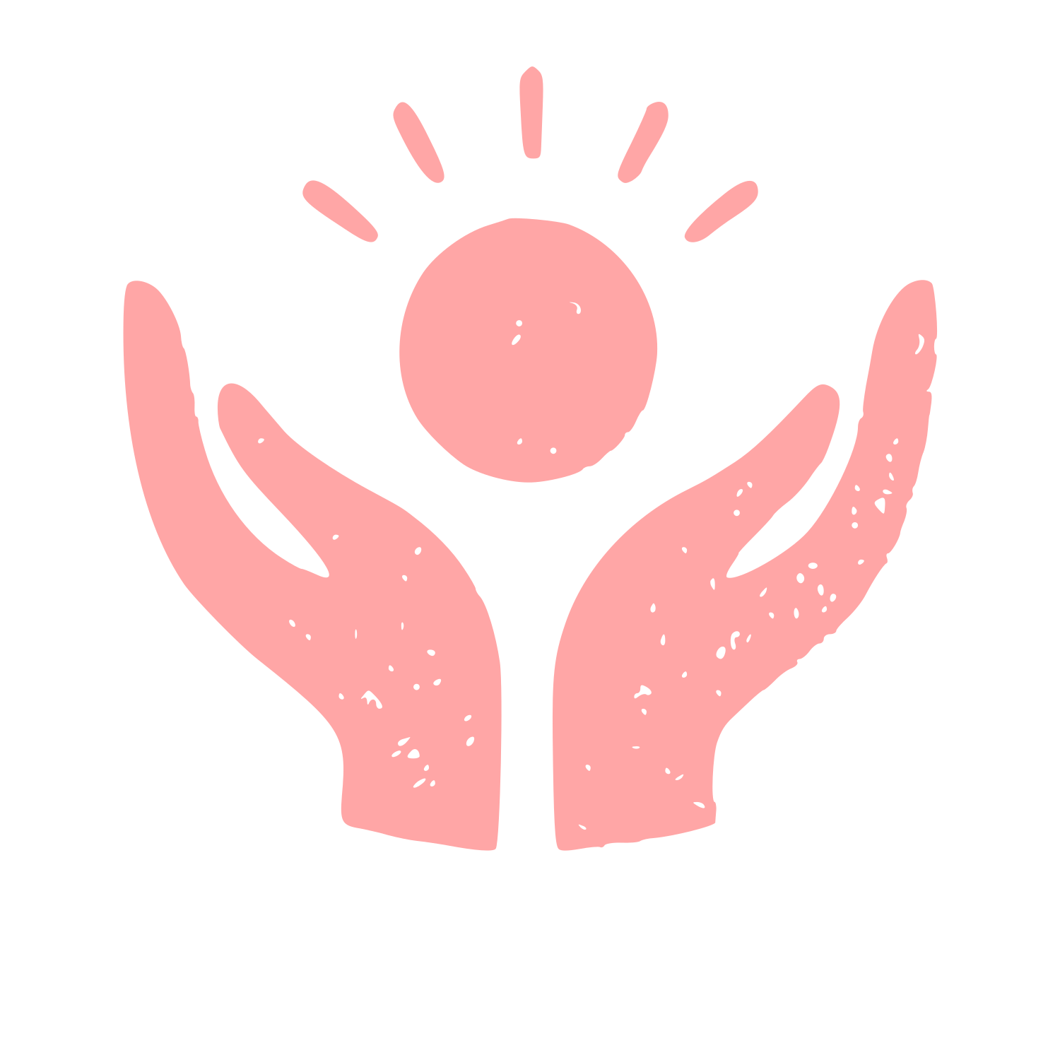 Hands Holding Sun Logo #ffa6a6