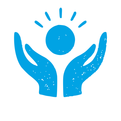 Hands Holding Sun Logo #00a3e4