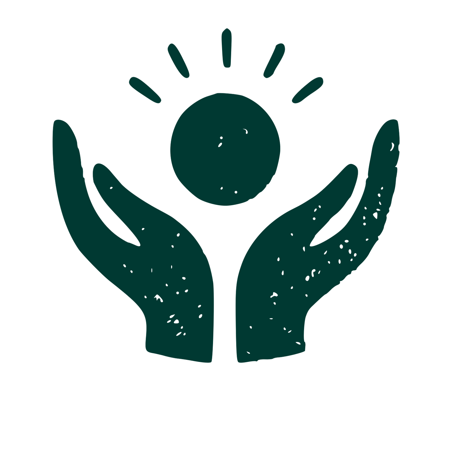 Hands Holding Sun Logo #003932