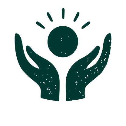 Hands Holding Sun Logo #003932