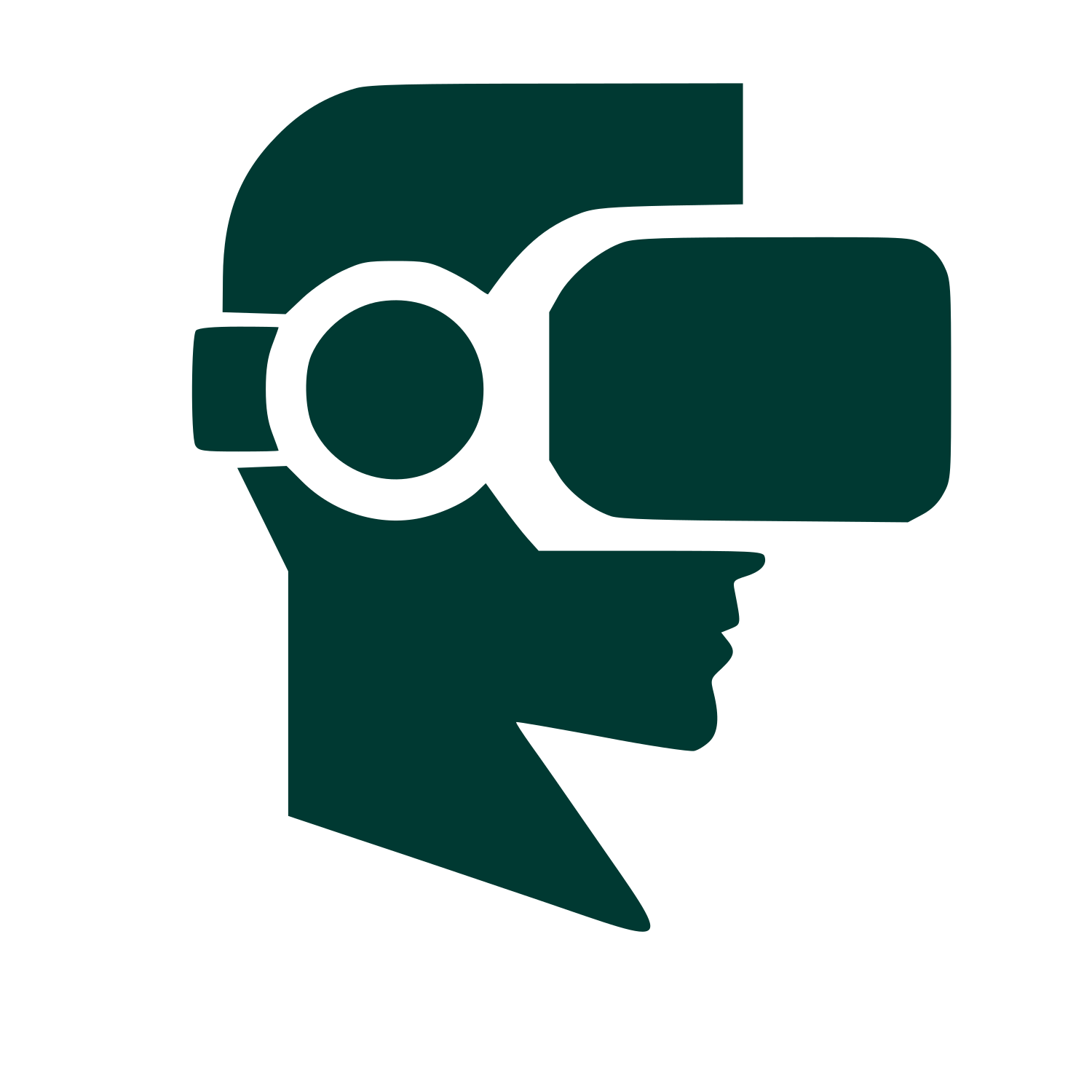 VR Headset Profile Logo #003932