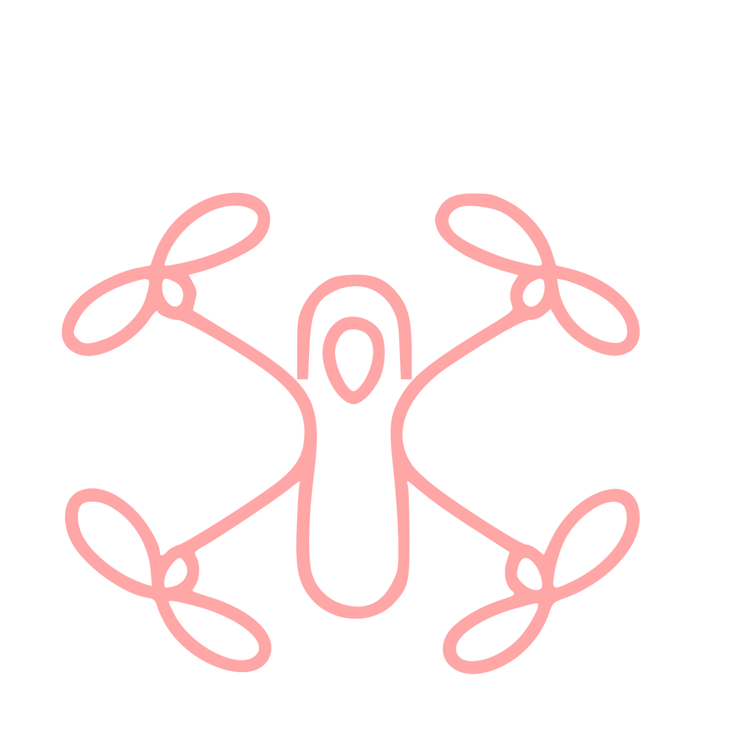 Monoline Drone Logo #ffa6a6