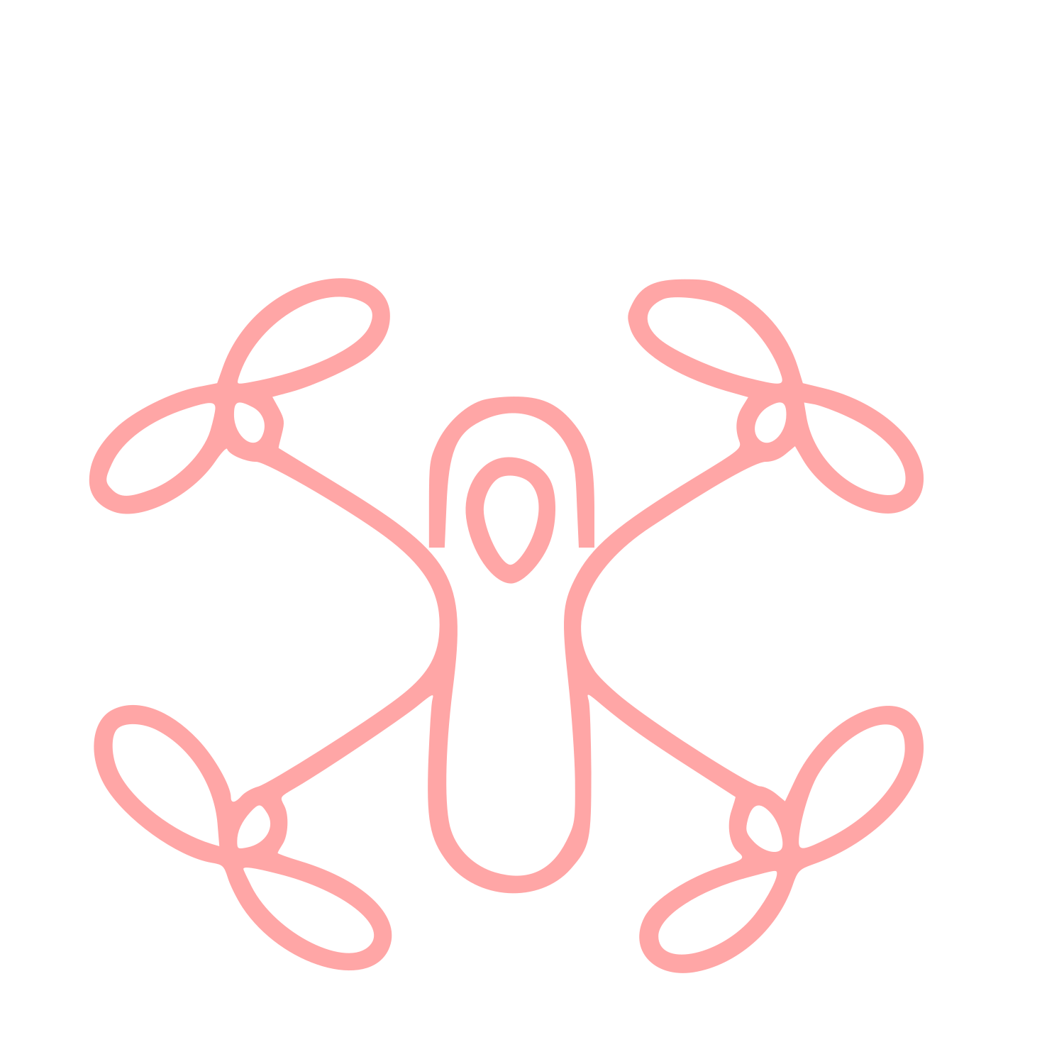 Monoline Drone Logo #ffa6a6