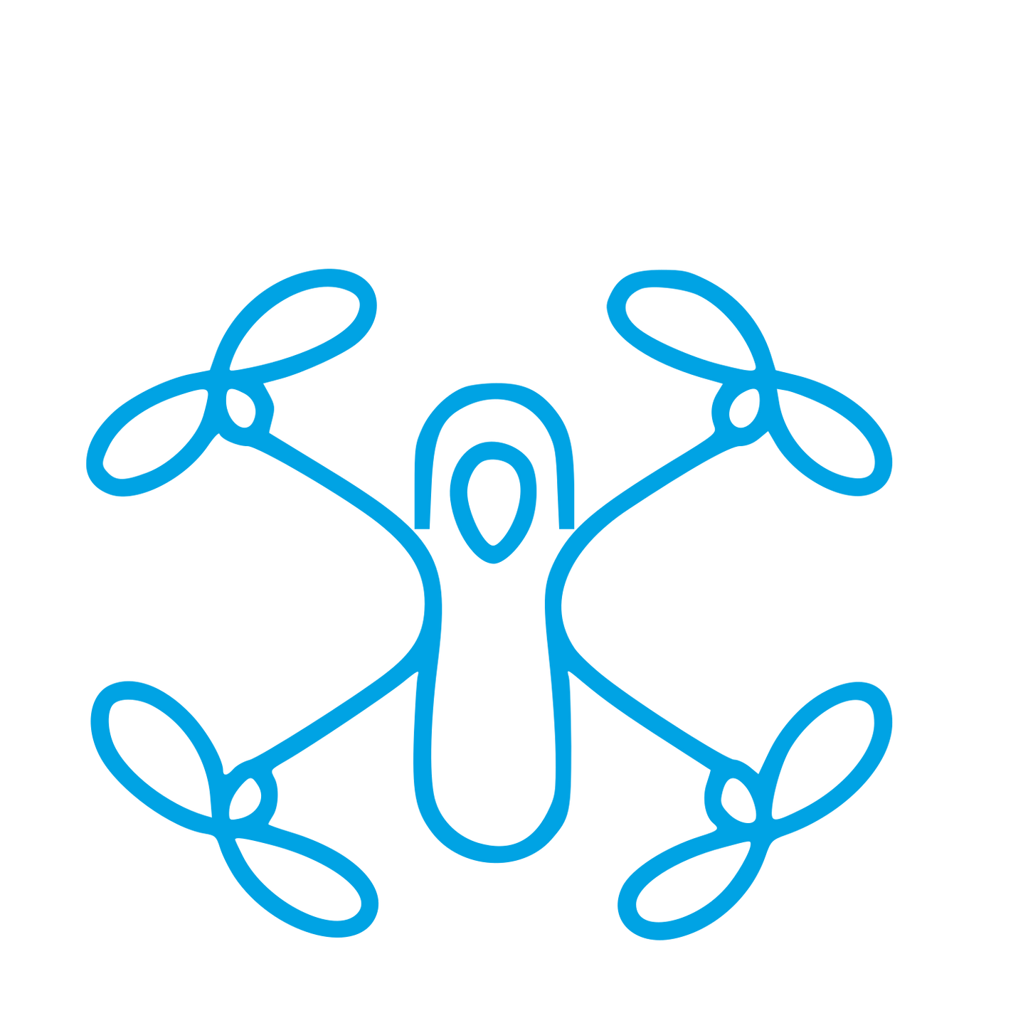 Monoline Drone Logo #00a3e4