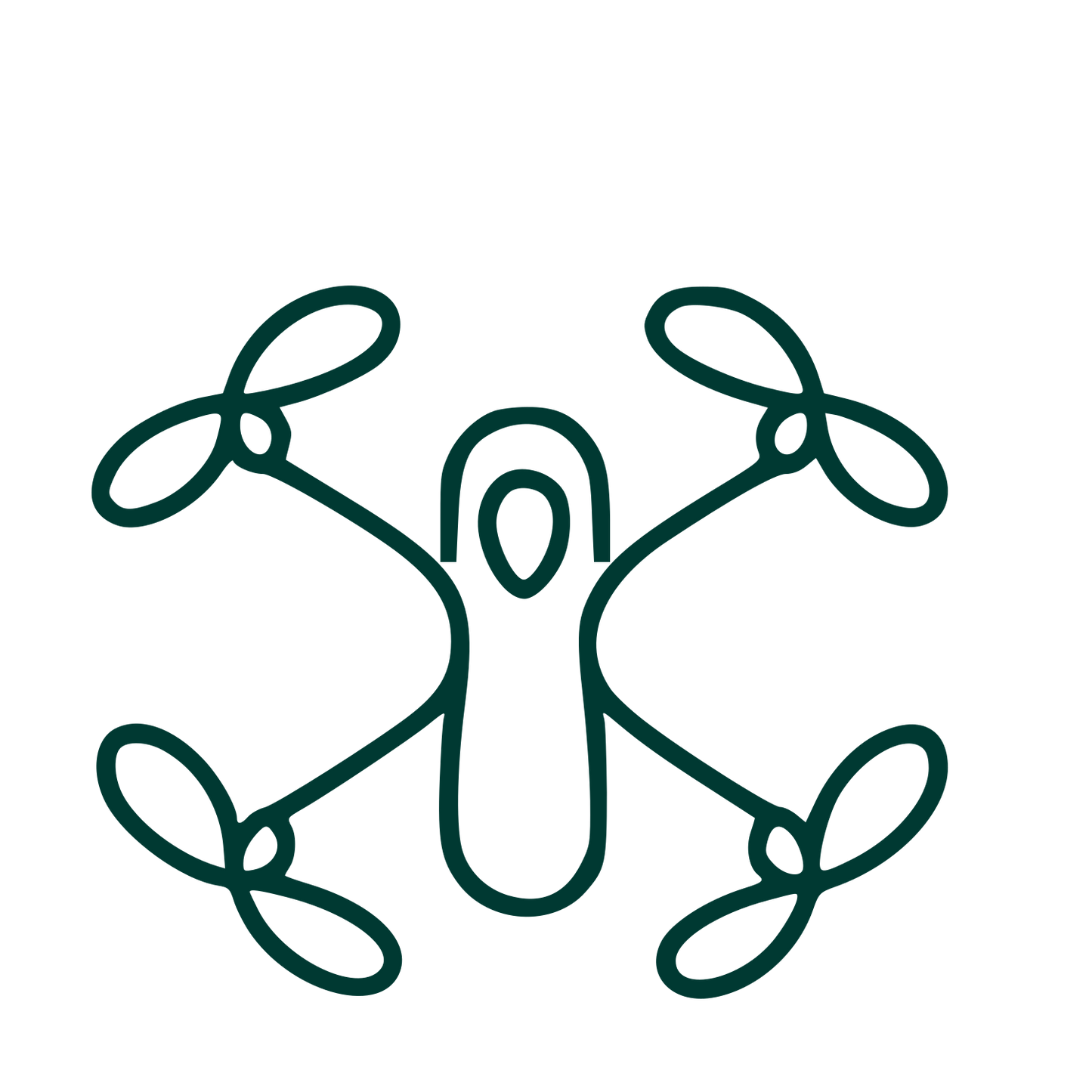 Monoline Drone Logo #003932