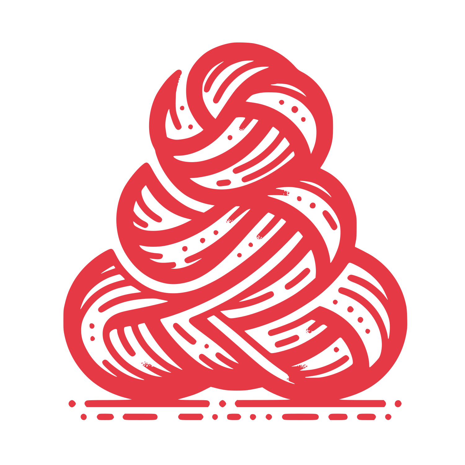 Interconnected Knot Logo #E63946
