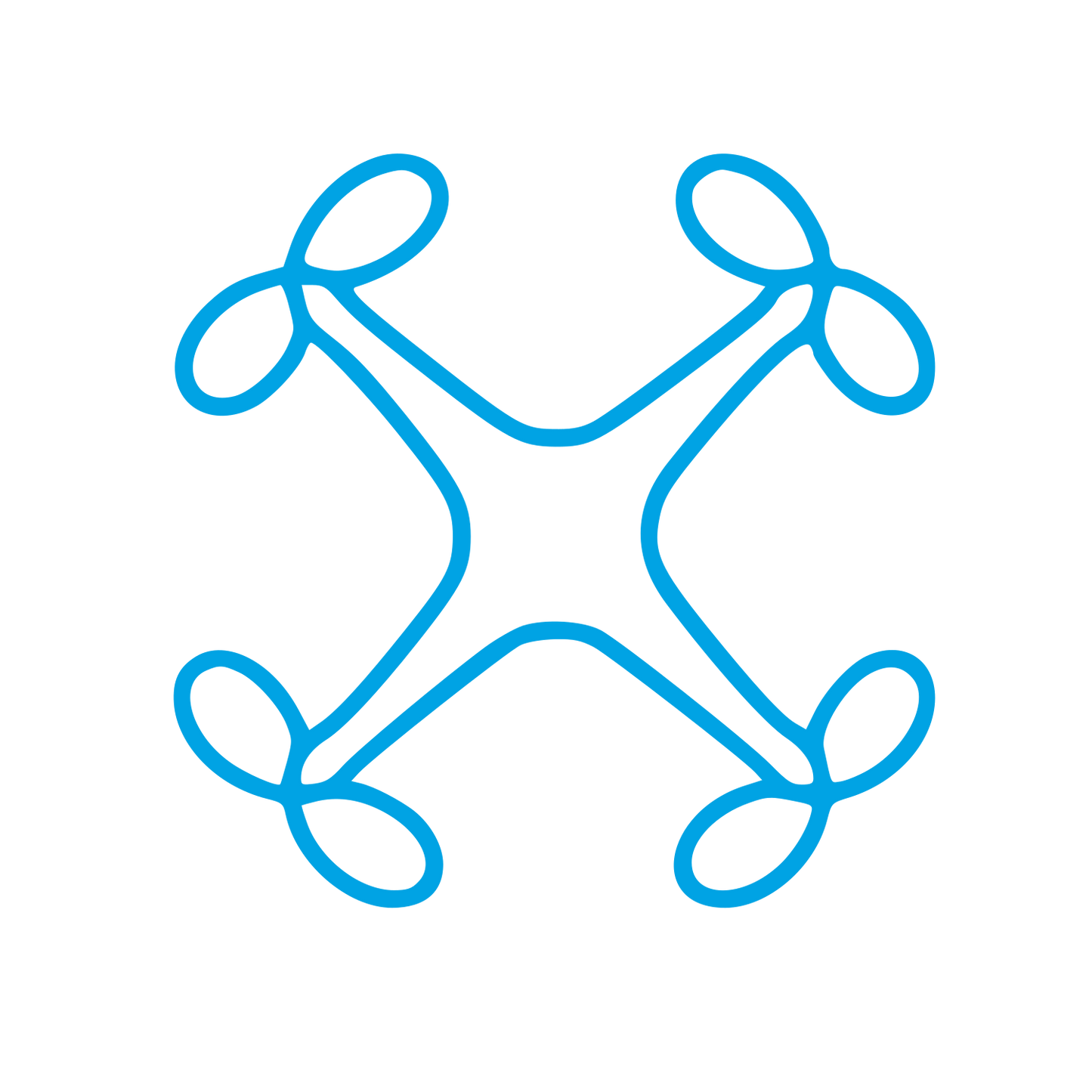 Monoline Drone Logo #00a3e4