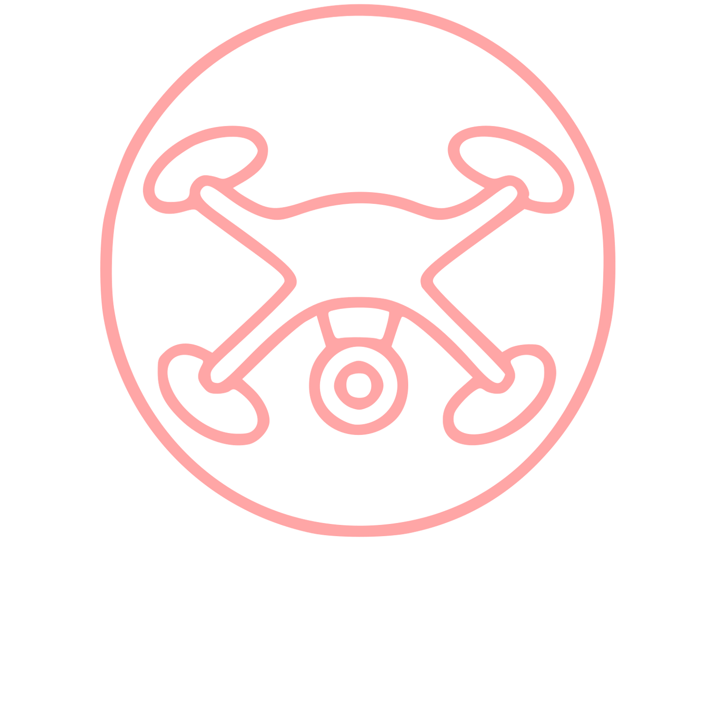 Monoline Drone Circle Logo #ffa6a6