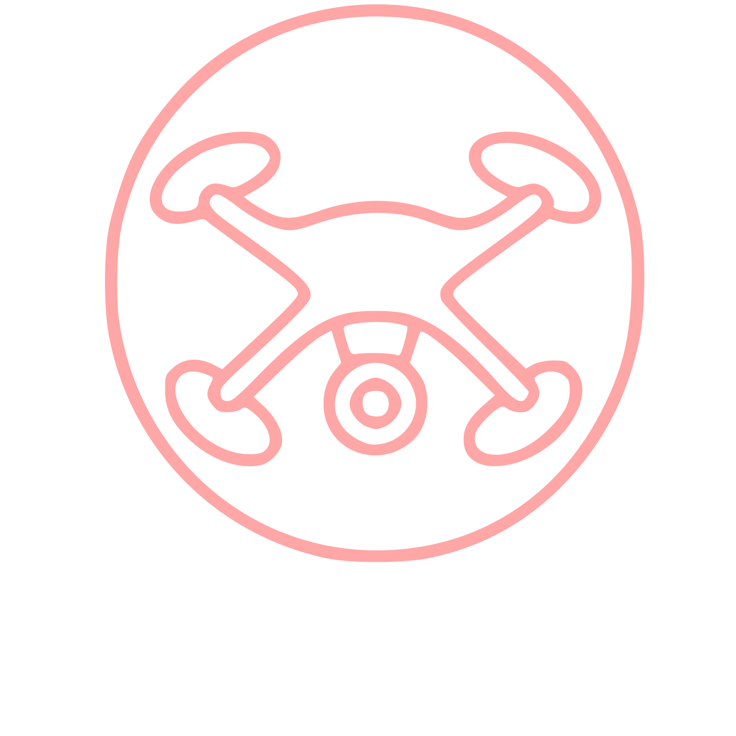 Monoline Drone Circle Logo #ffa6a6
