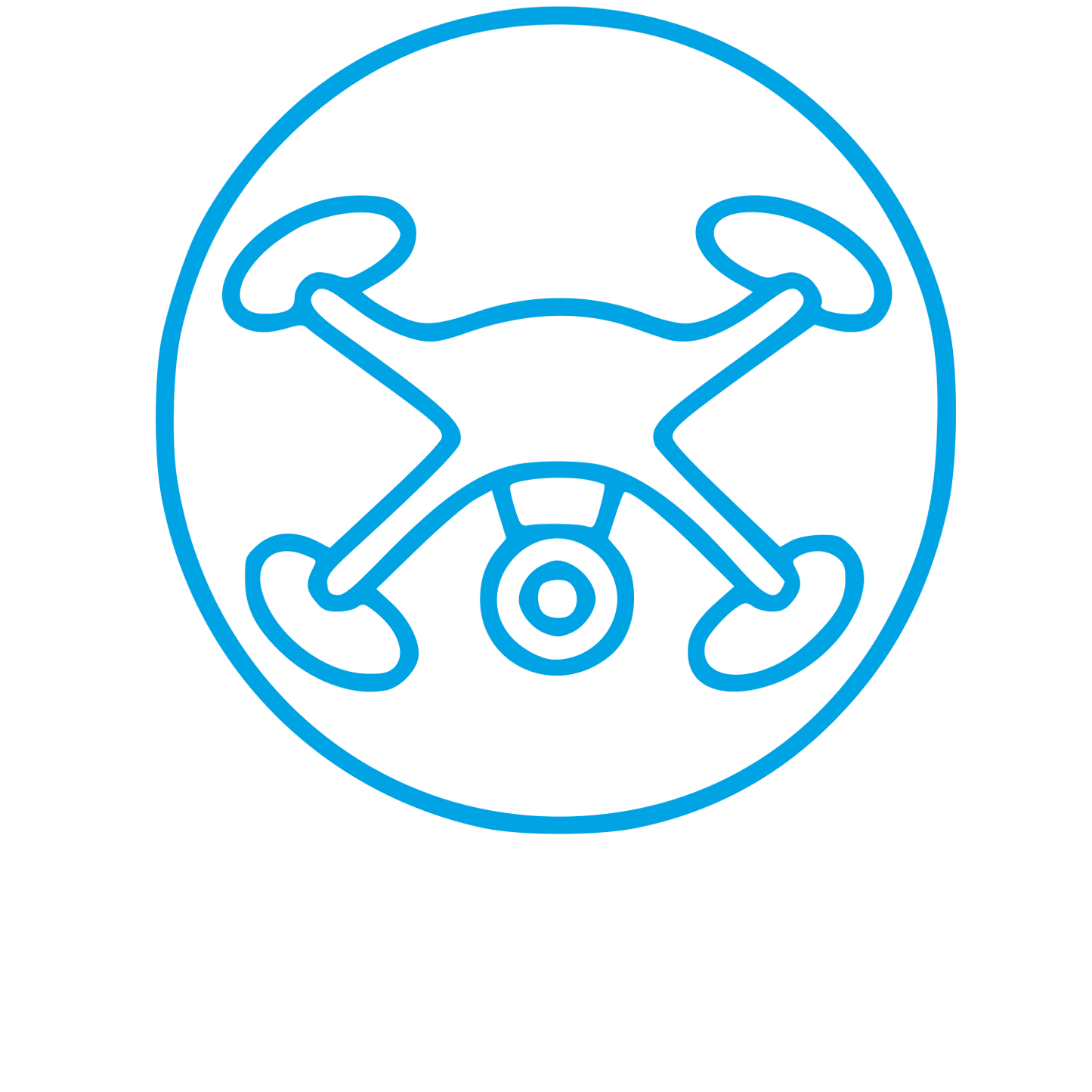 Monoline Drone Circle Logo #00a3e4