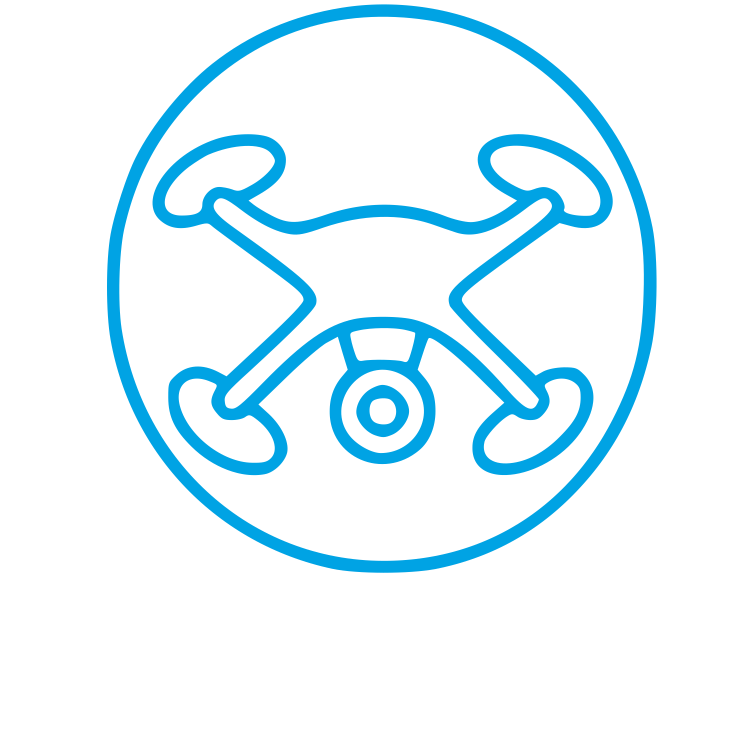 Monoline Drone Circle Logo #00a3e4