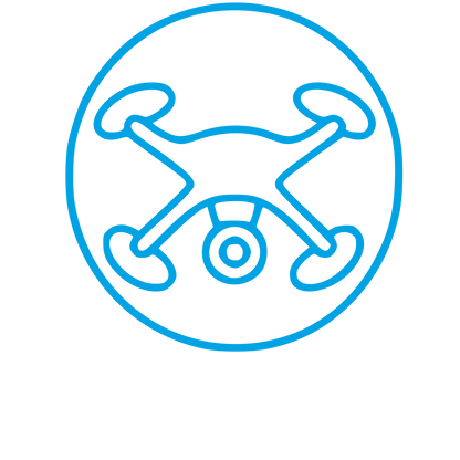 Monoline Drone Circle Logo #00a3e4