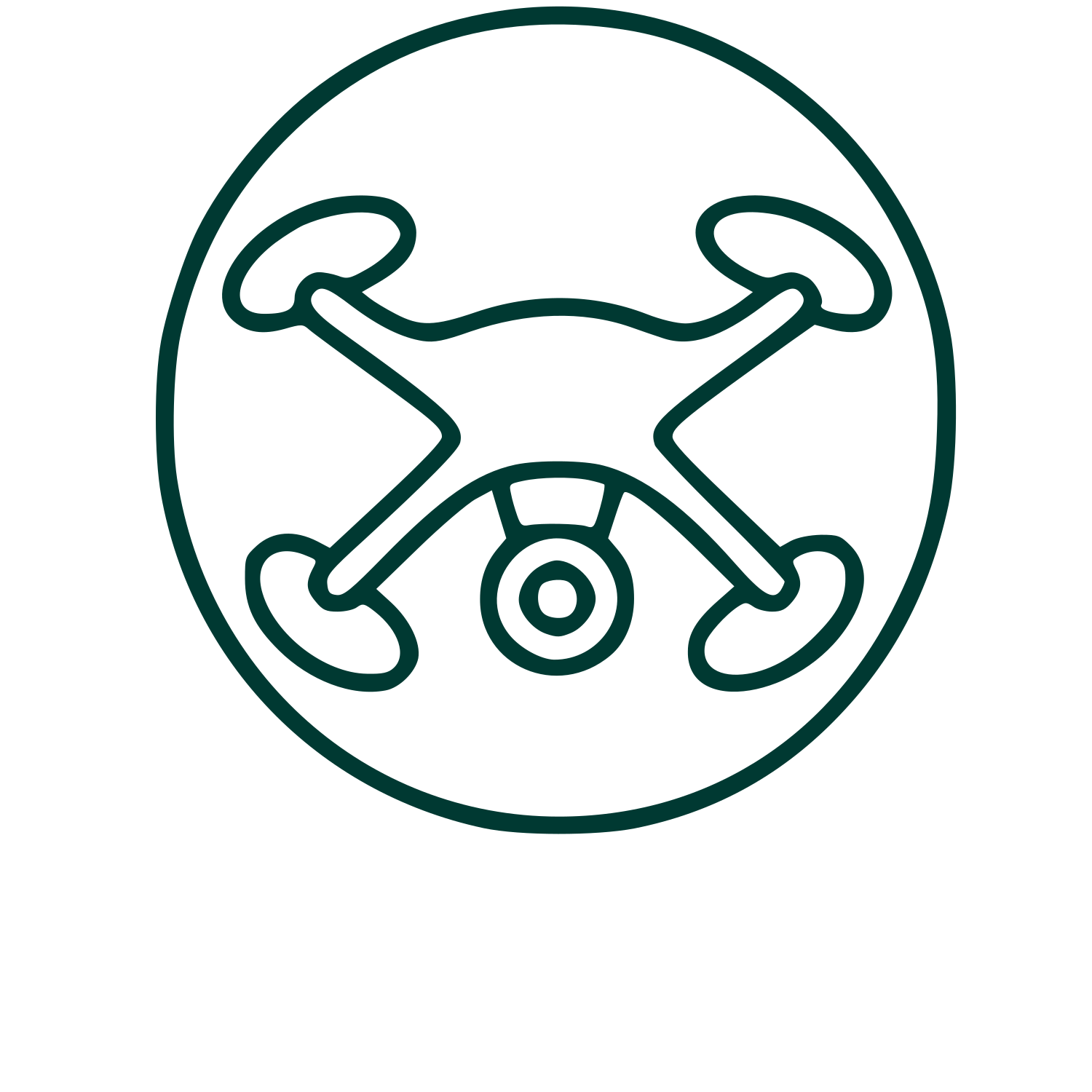 Monoline Drone Circle Logo #003932