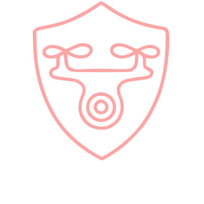 Drone Shield Monoline Logo #ffa6a6