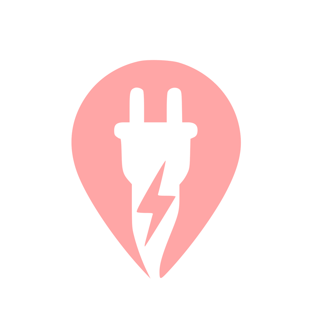 EV Charger Pin Logo #ffa6a6