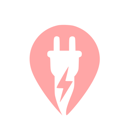 EV Charger Pin Logo #ffa6a6