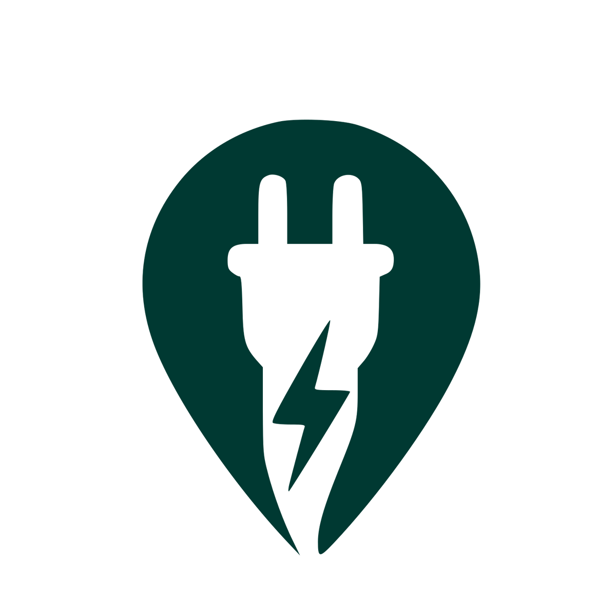 EV Charger Pin Logo #003932