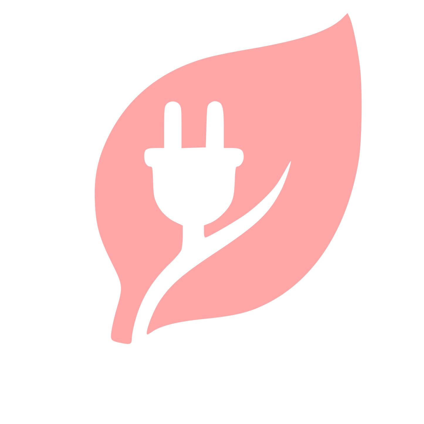 Green Energy Leaf Plug Logo #ffa6a6