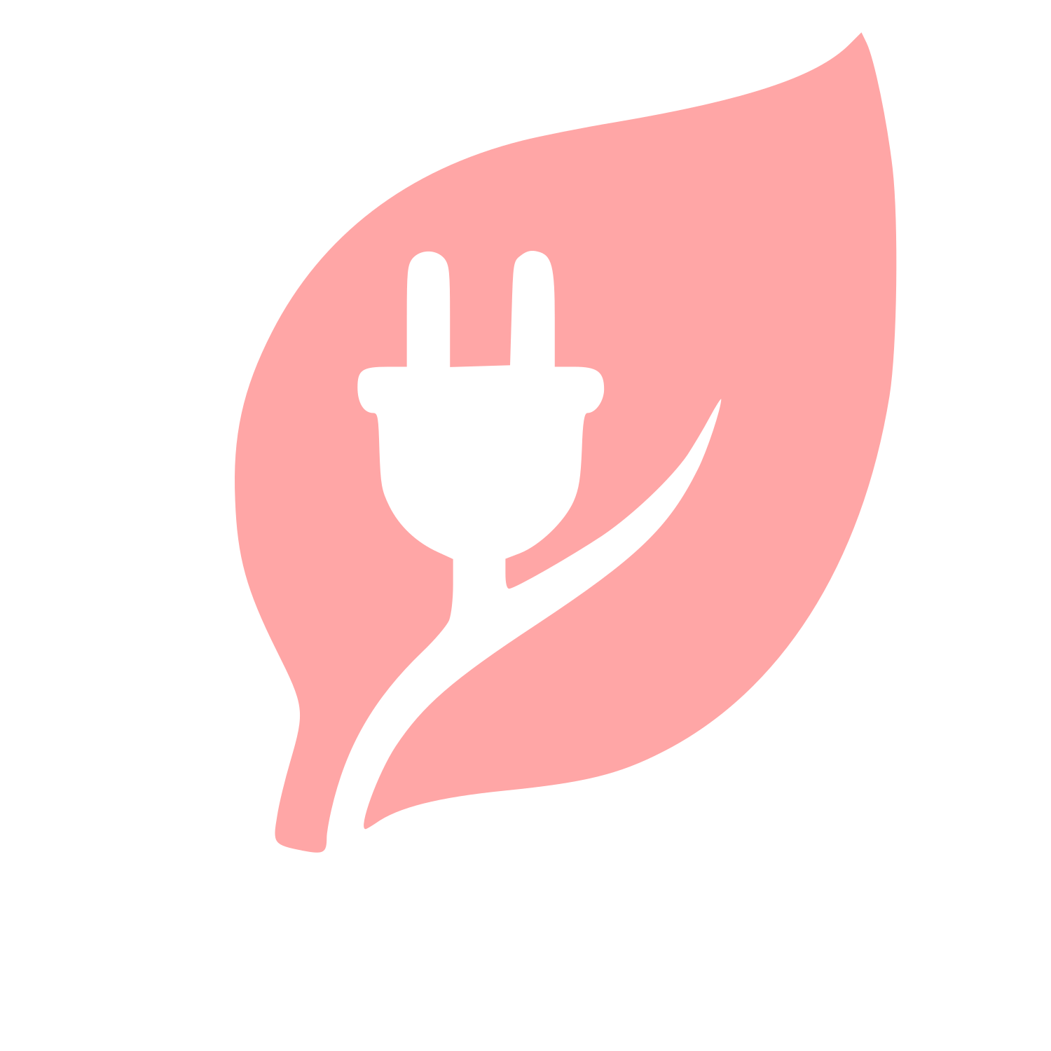 Green Energy Leaf Plug Logo #ffa6a6