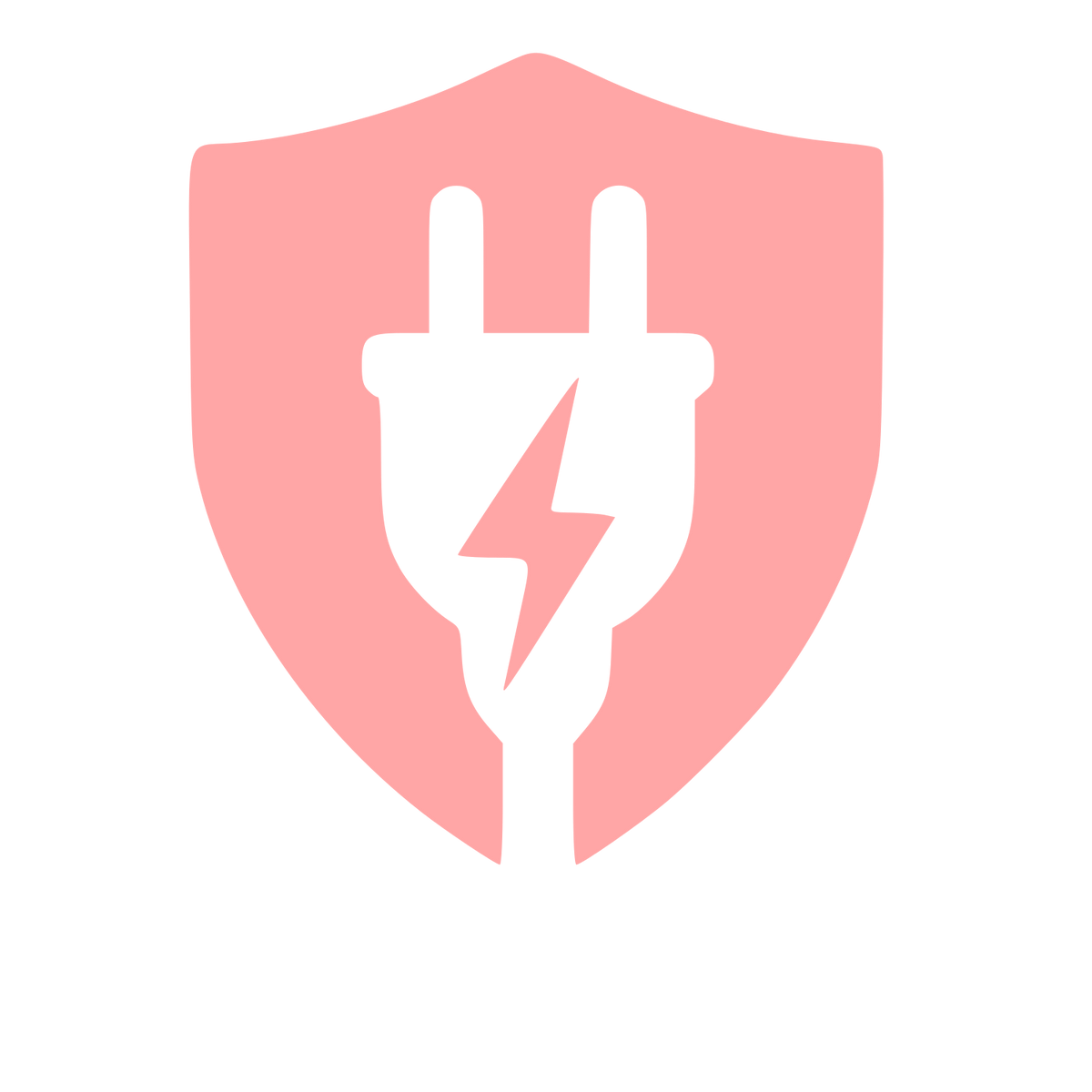 Electric Plug Shield Logo #ffa6a6