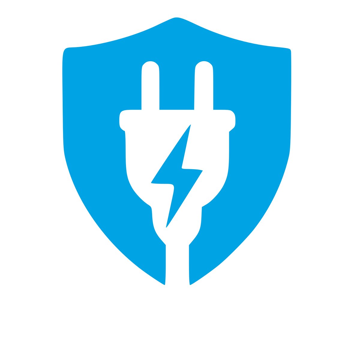 Electric Plug Shield Logo #00a3e4